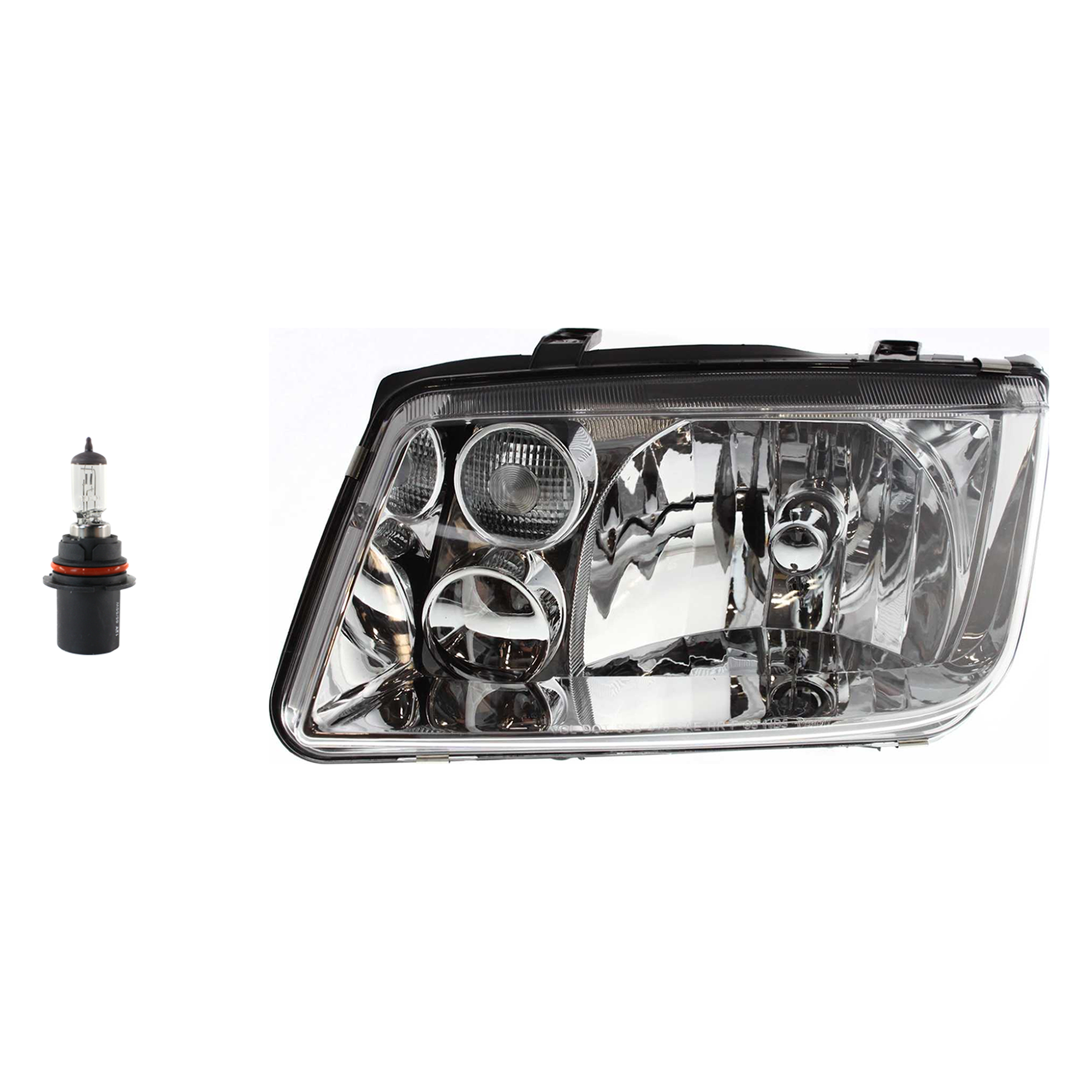 AM JETTA 99-02 HEAD LAMP LH Assembly Halogen 2 pc Kit with Headlight Bulb SKU KIT 041423-1148
