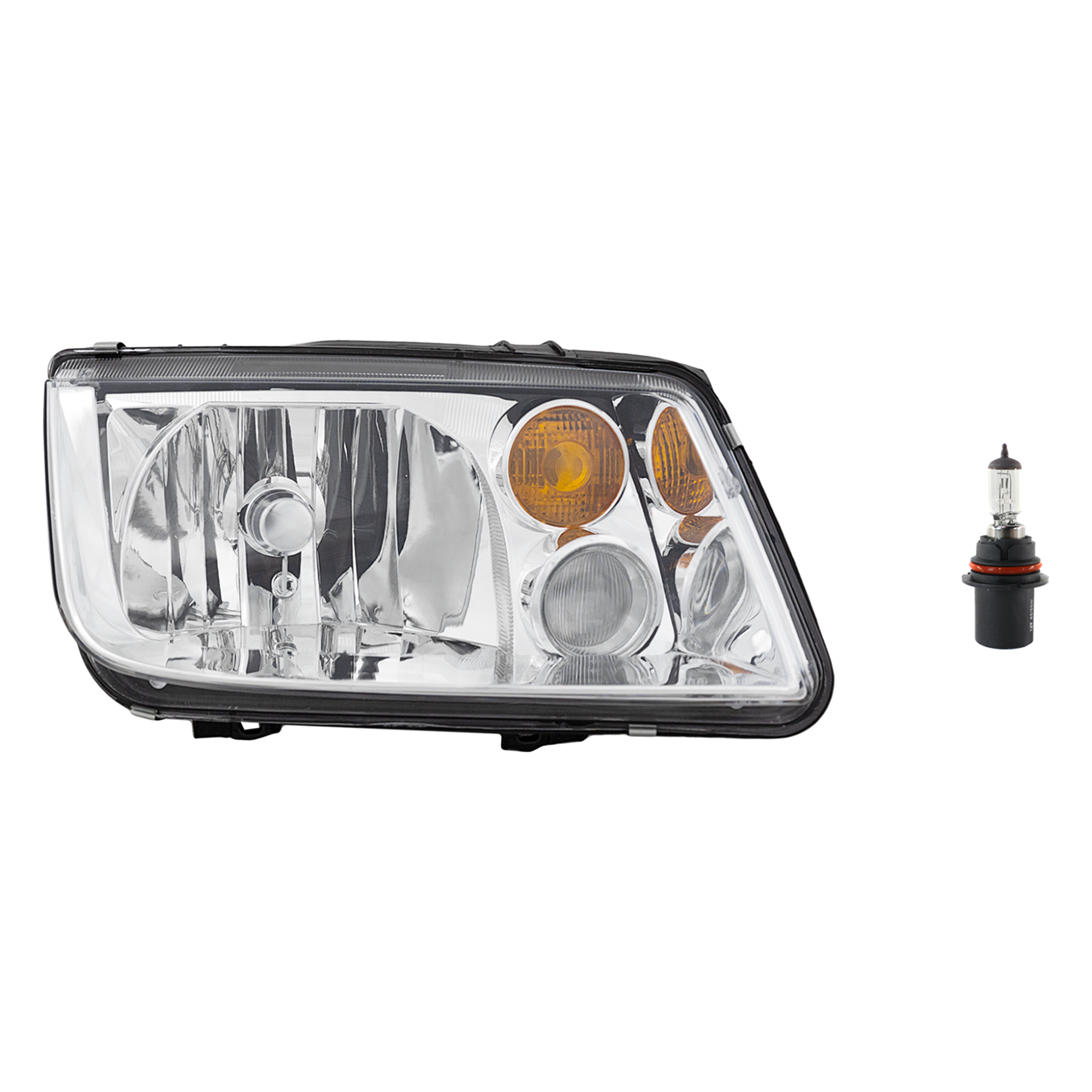 AM JETTA 02-05 HEAD LAMP RH Assembly Halogen 2 pc Kit with Headlight Bulb SKU KIT 041423-1150