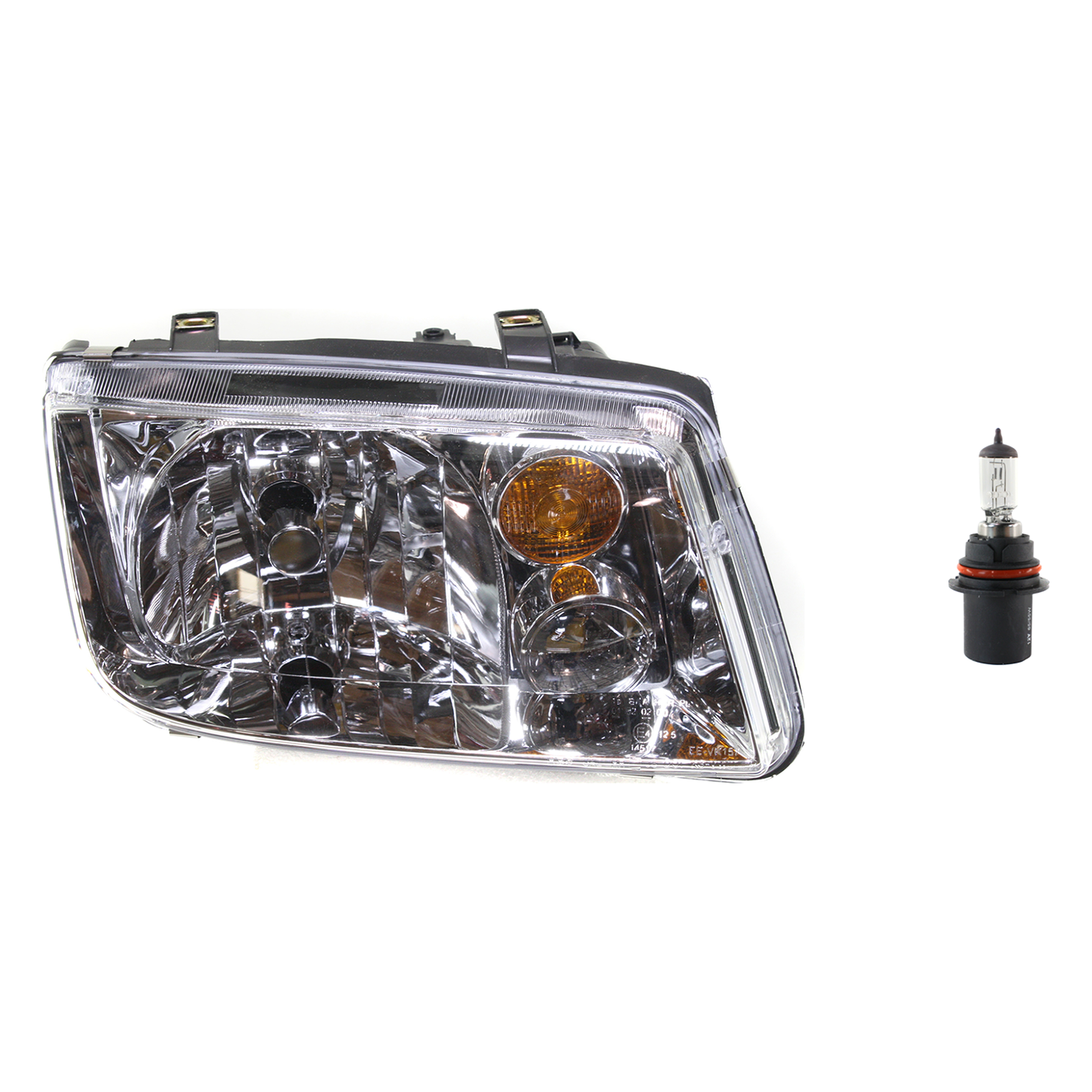 AM JETTA 02-05 HEAD LAMP RH Assembly Halogen 2 pc Kit with Headlight Bulb SKU KIT 041423-1152 Partslink VW2503125 OEM 1J5941018BJ