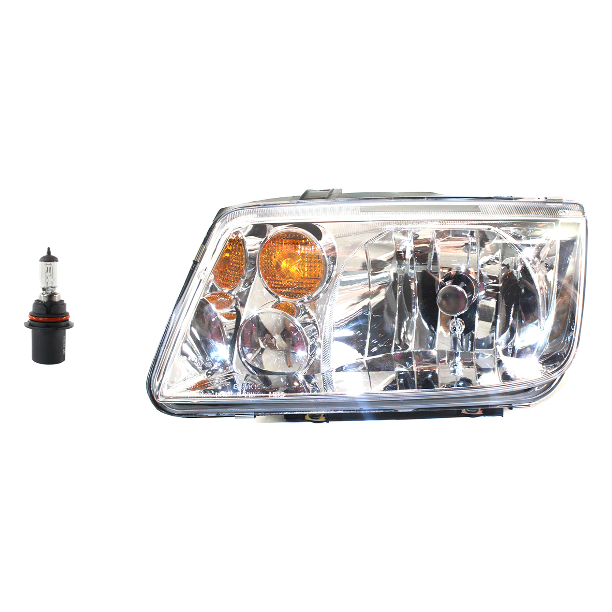 AM JETTA 02-05 HEAD LAMP LH Assembly Halogen 2 pc Kit with Headlight Bulb SKU KIT 041423-1153 Partslink VW2502125 OEM 1J5941017BJ