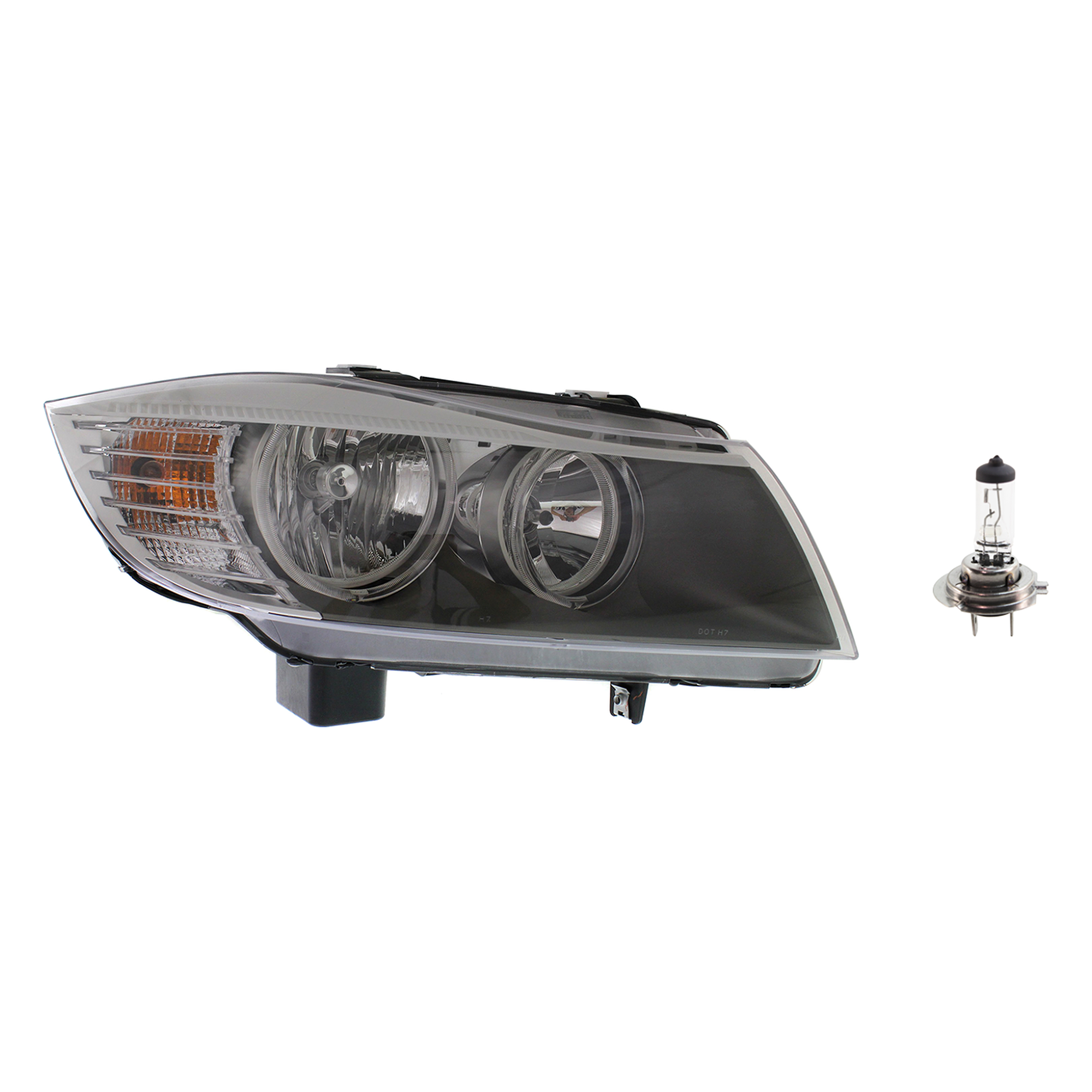 AM 323I 335D 335I 09-11 HEAD LAMP RH Lens and Housing Halogen 2 pc Kit with Headlight Bulb SKU KIT 041423-1189