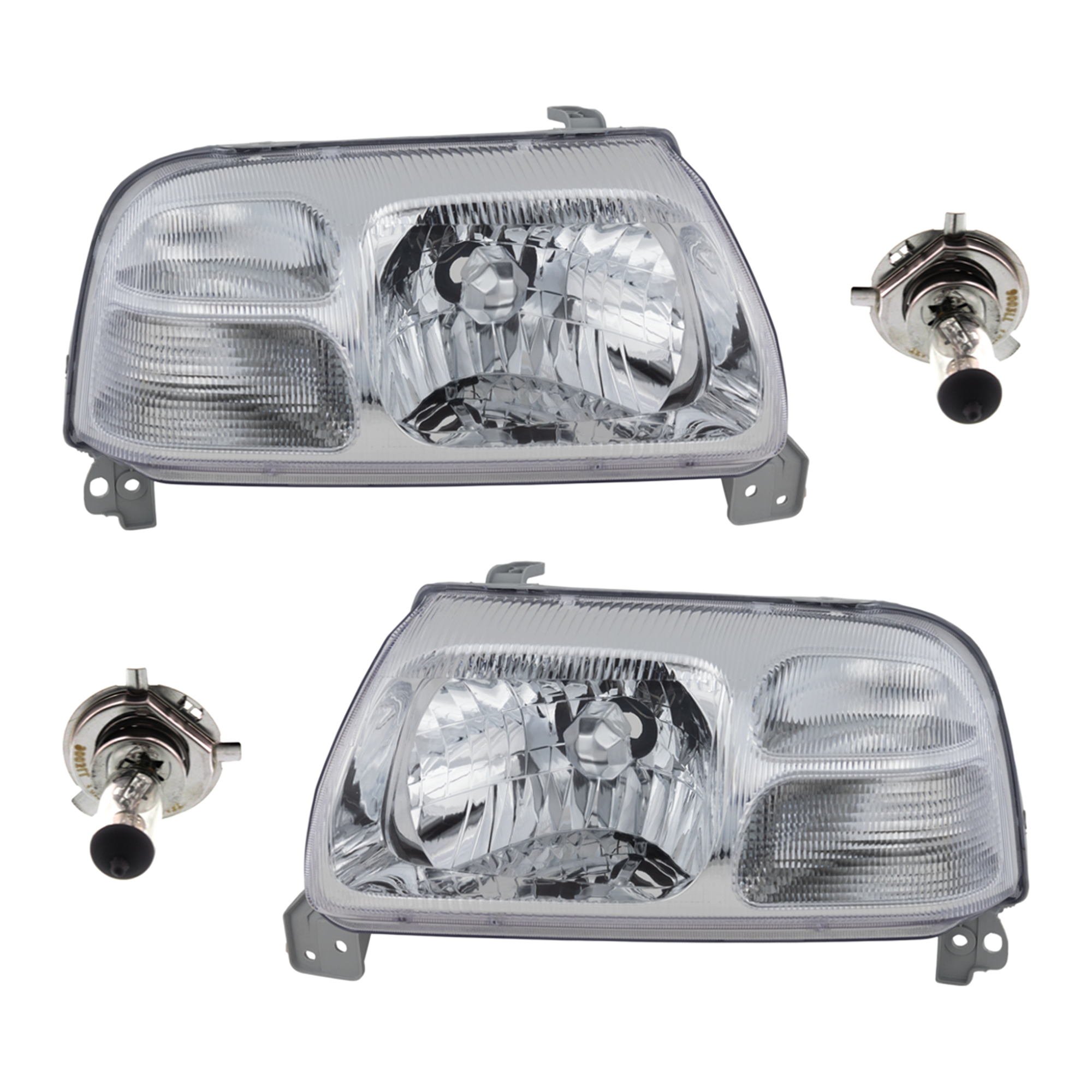 AM VITARA 99-04 HEAD LAMP RH AND LH Assembly Halogen 4 pc Kit with Headlight Bulb SKU KIT 041423-129