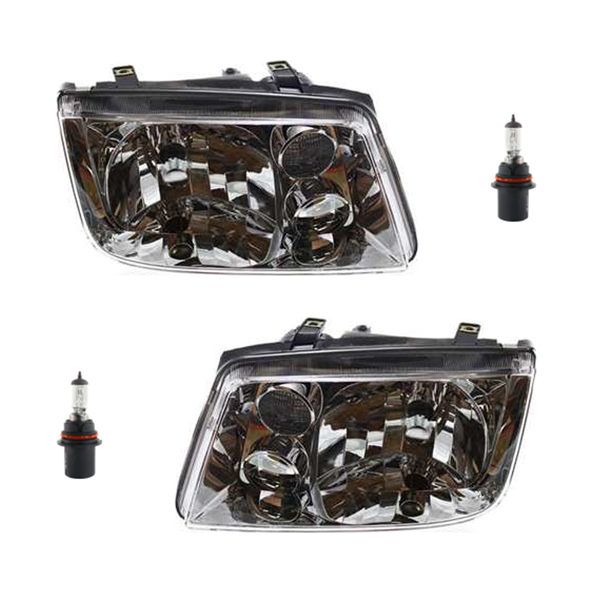 AM JETTA 99-02 HEAD LAMP RH AND LH Assembly Halogen 4 pc Kit with Headlight Bulb SKU KIT 041423-208