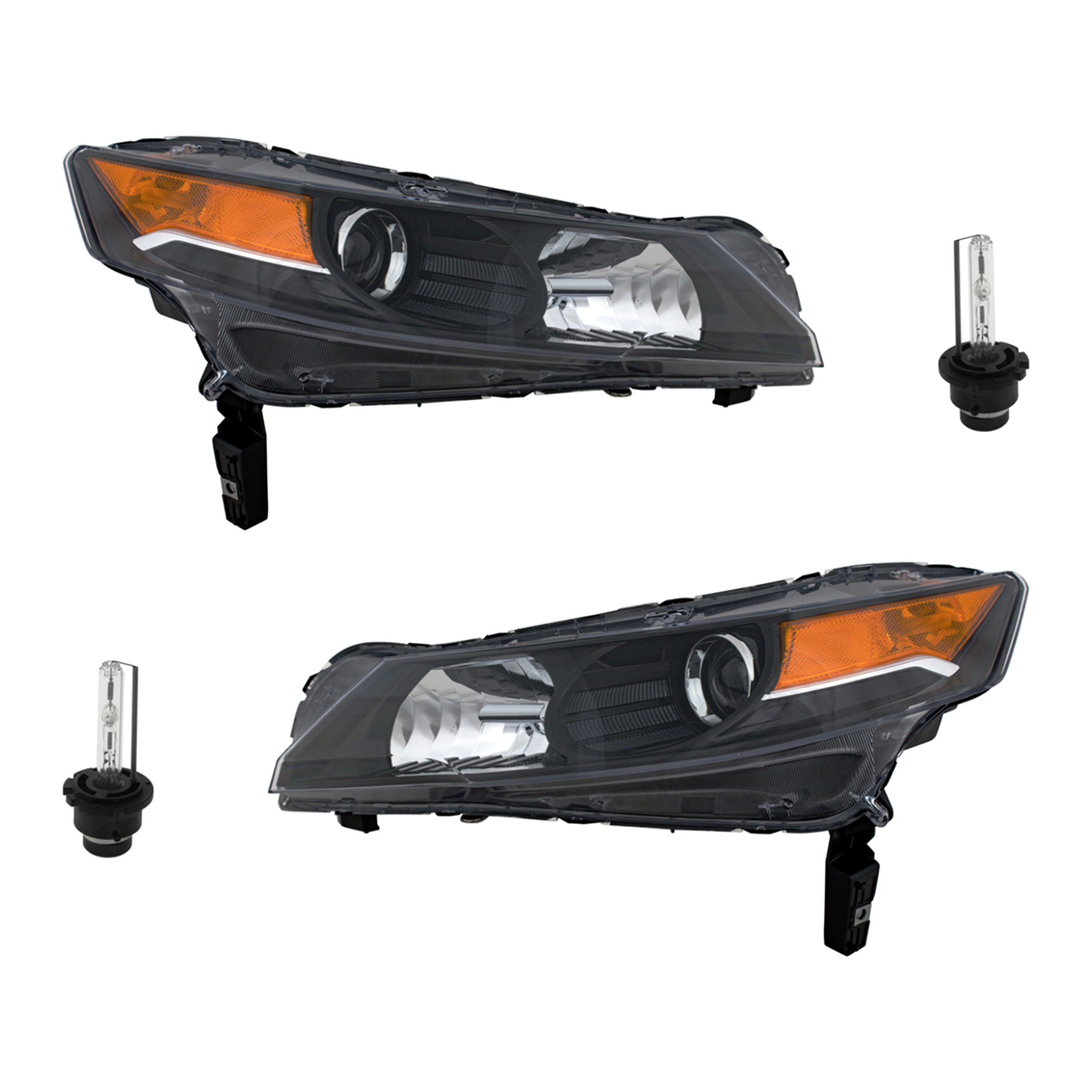 AM TL 12-12 HEAD LAMP RH AND LH Assembly HID Xenon With HID Kit 4 pc Kit with Headlight Bulb CAPA SKU KIT 041423-249 Partslink AC2518118C AC2519118C OEM 33101TK4A11-33151TK4A11