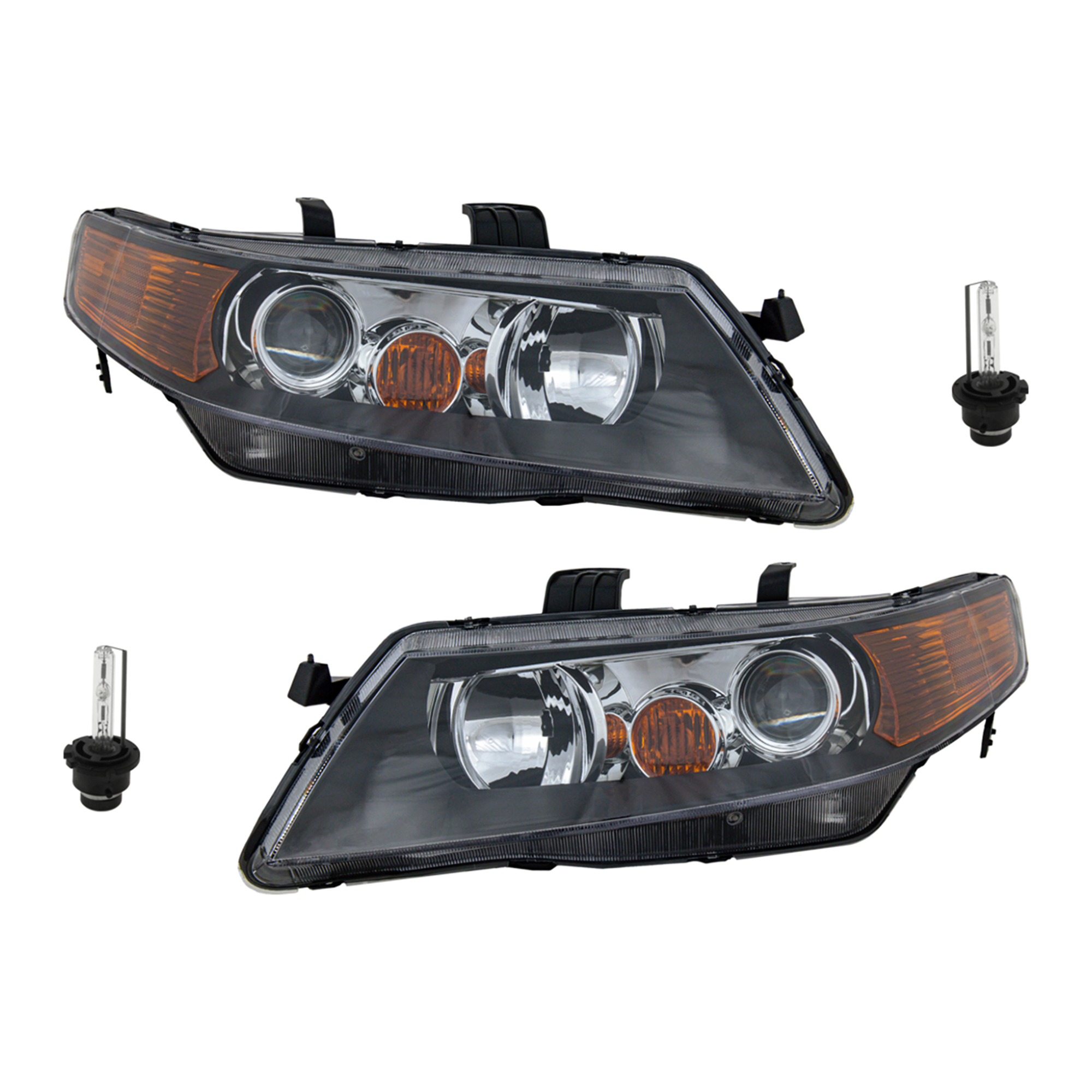 AM TSX 04-05 HEAD LAMP RH AND LH Assembly HID Xenon With HID Kit 4 pc Kit with Headlight Bulb SKU KIT 041423-252