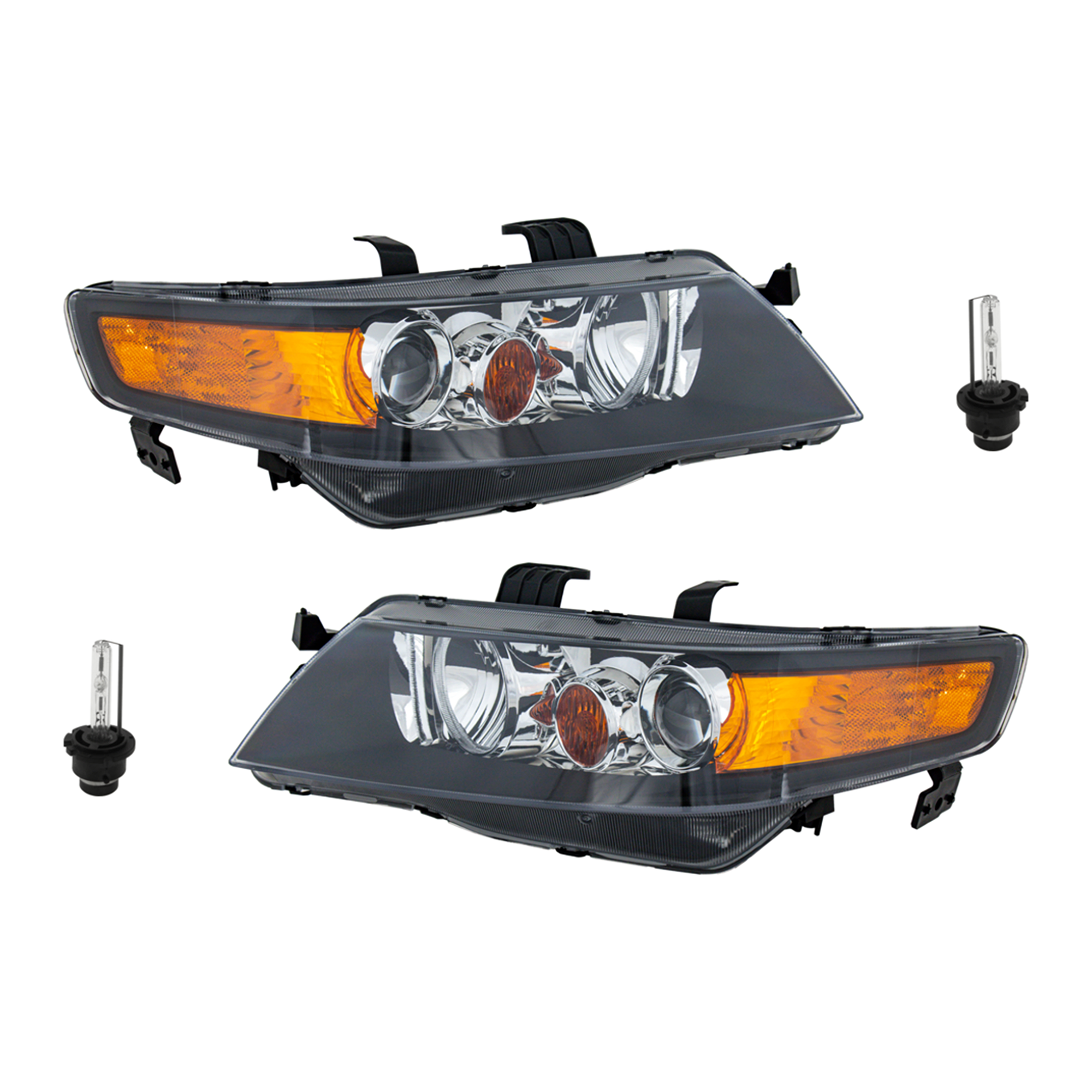 AM TSX 06-08 HEAD LAMP RH AND LH Assembly HID Xenon With HID Kit 4 pc Kit with Headlight Bulb SKU KIT 041423-254