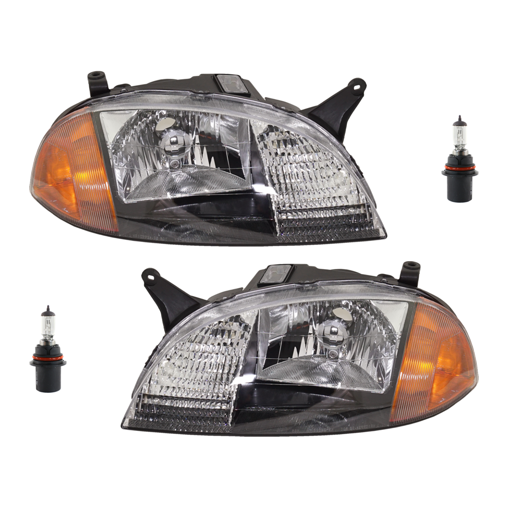 AM METRO SWIFT 98-01 HEAD LAMP RH AND LH Assembly Halogen 4 pc Kit with Headlight Bulb SKU KIT 041423-272