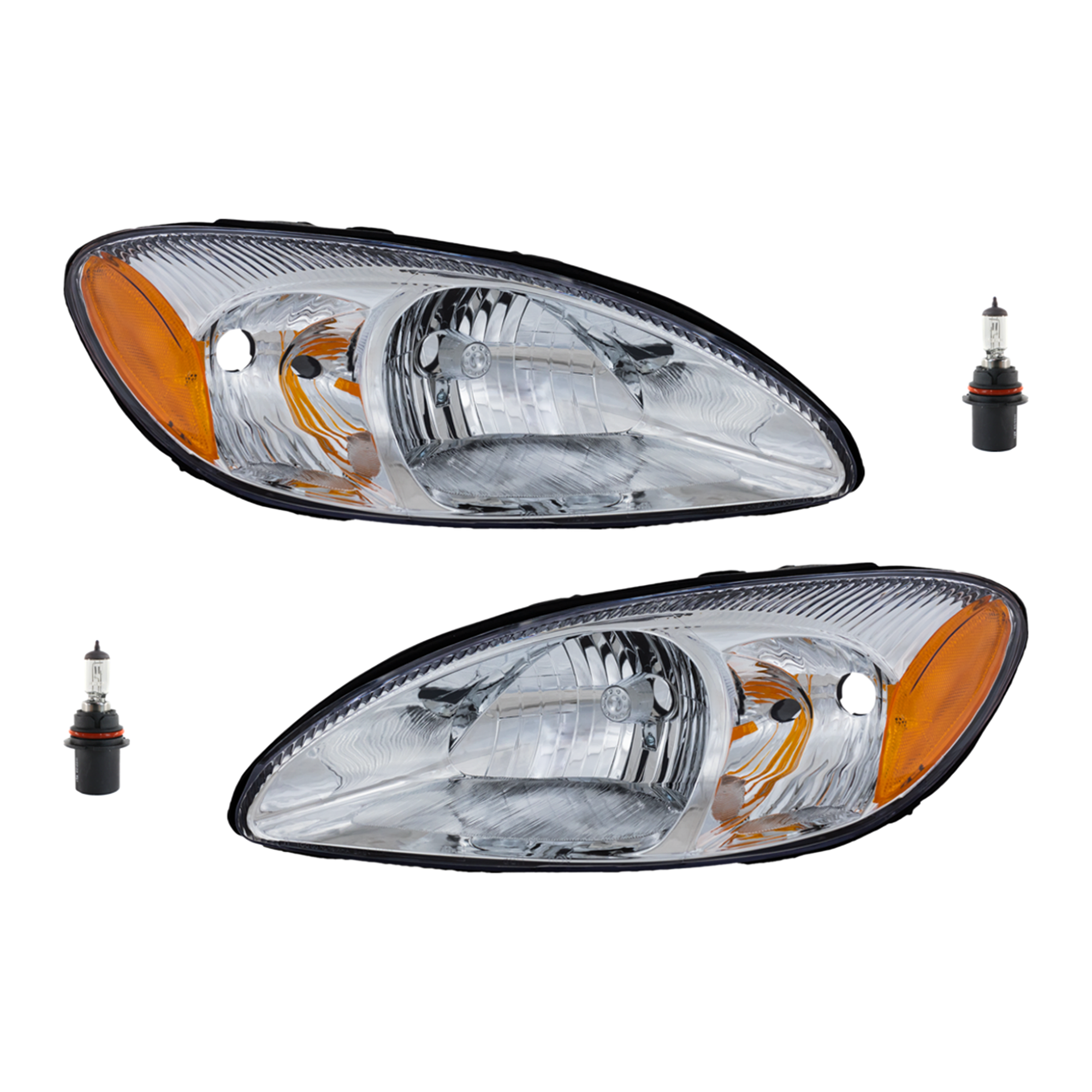 AM TAURUS 00-07 HEAD LAMP RH AND LH Assembly Halogen 4 pc Kit with Headlight Bulb SKU KIT 041423-292