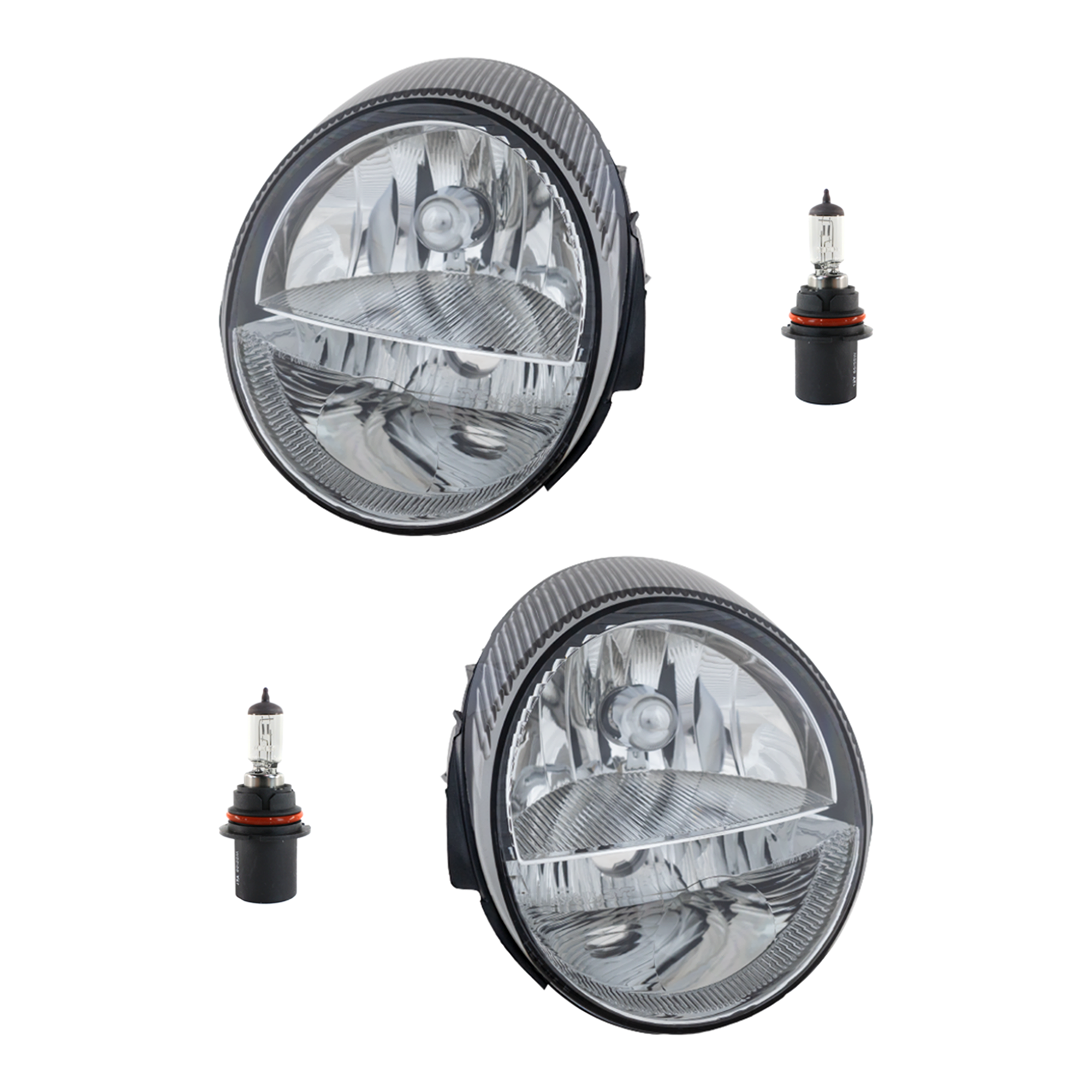 AM THUNDERBIRD 02-05 HEAD LAMP RH AND LH Assembly Halogen 4 pc Kit with Headlight Bulb SKU KIT 041423-294