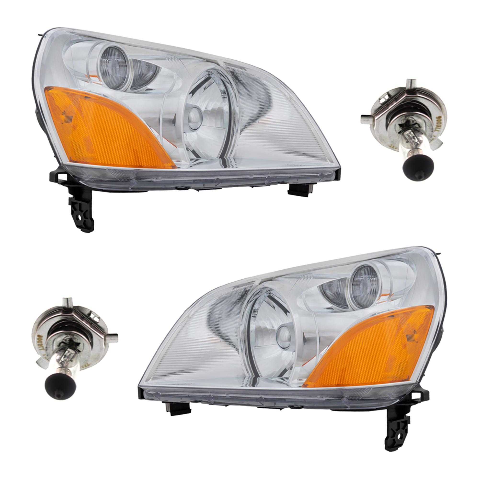 AM PILOT 03-05 HEAD LAMP RH AND LH Assembly Halogen 4 pc Kit with Headlight Bulb SKU KIT 041423-327