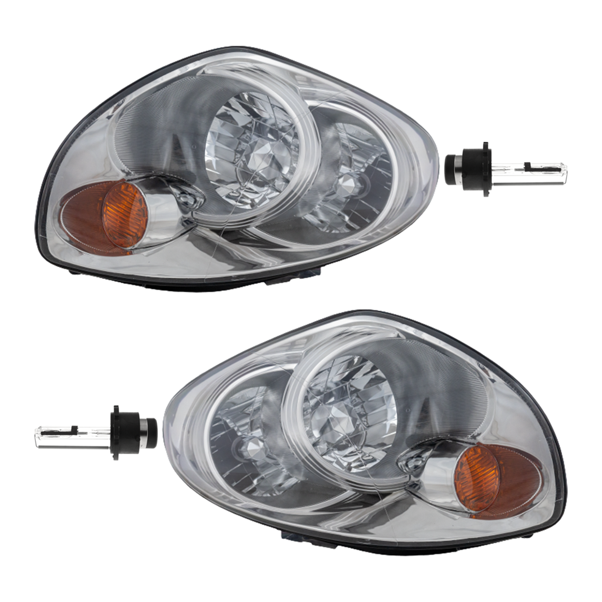 AM G35-05-06 HEAD LAMP RH AND LH Assembly HID Xenon With HID Kit 4 pc Kit with Headlight Bulb SKU KIT 041423-339