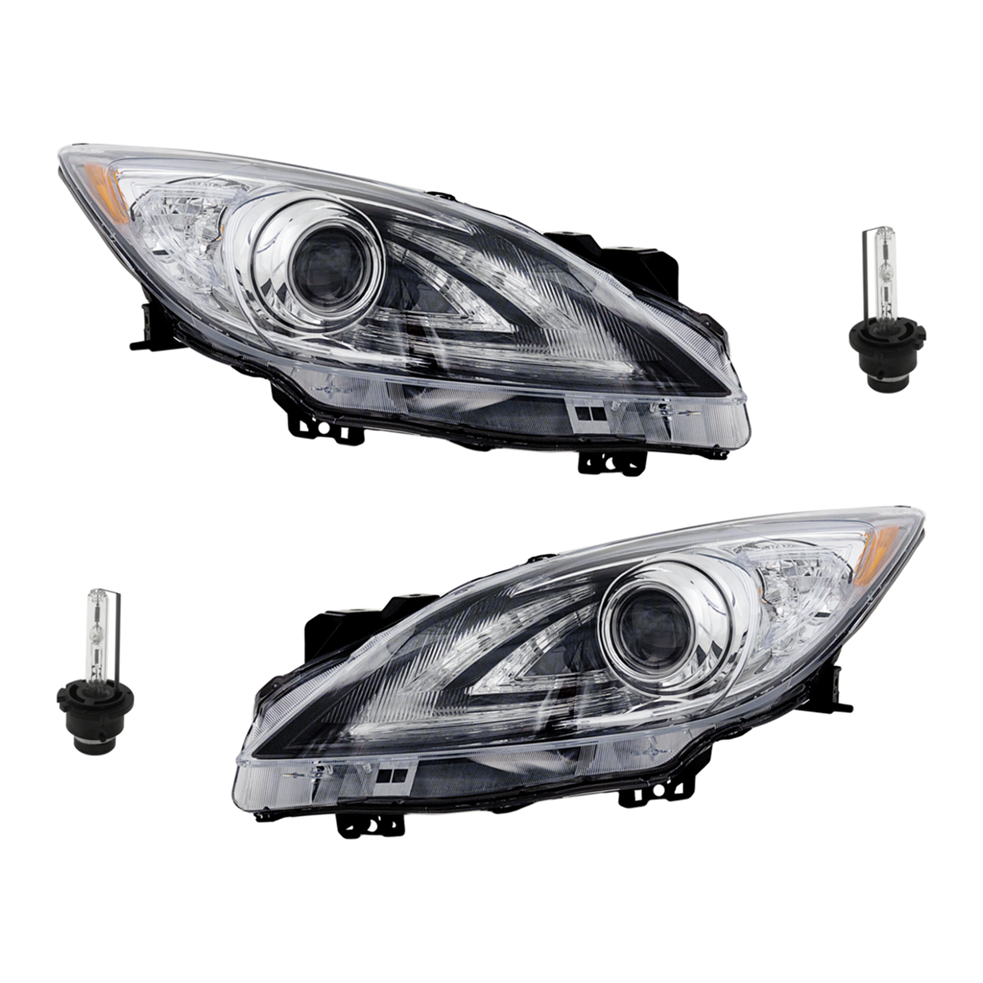 AM MAZDA 3-10-11 HEAD LAMP RH AND LH Assembly HID Xenon w HID Bulb w o HID Ballast 4 pc Kit 4 pc Kit with Headlight Bulb SKU KIT 041423-34