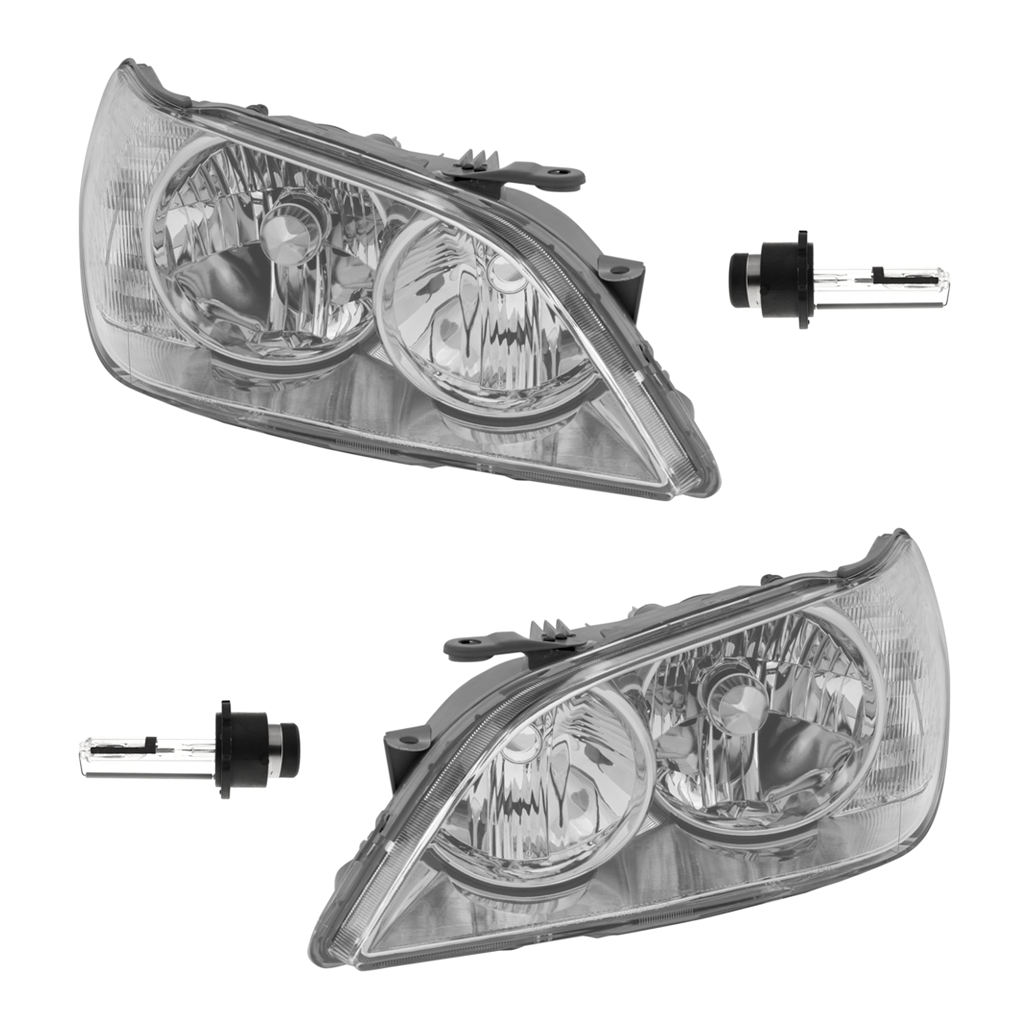 AM IS300-01-05 HEAD LAMP RH AND LH Assembly HID Xenon With HID Kit 4 pc Kit with Headlight Bulb SKU KIT 041423-365