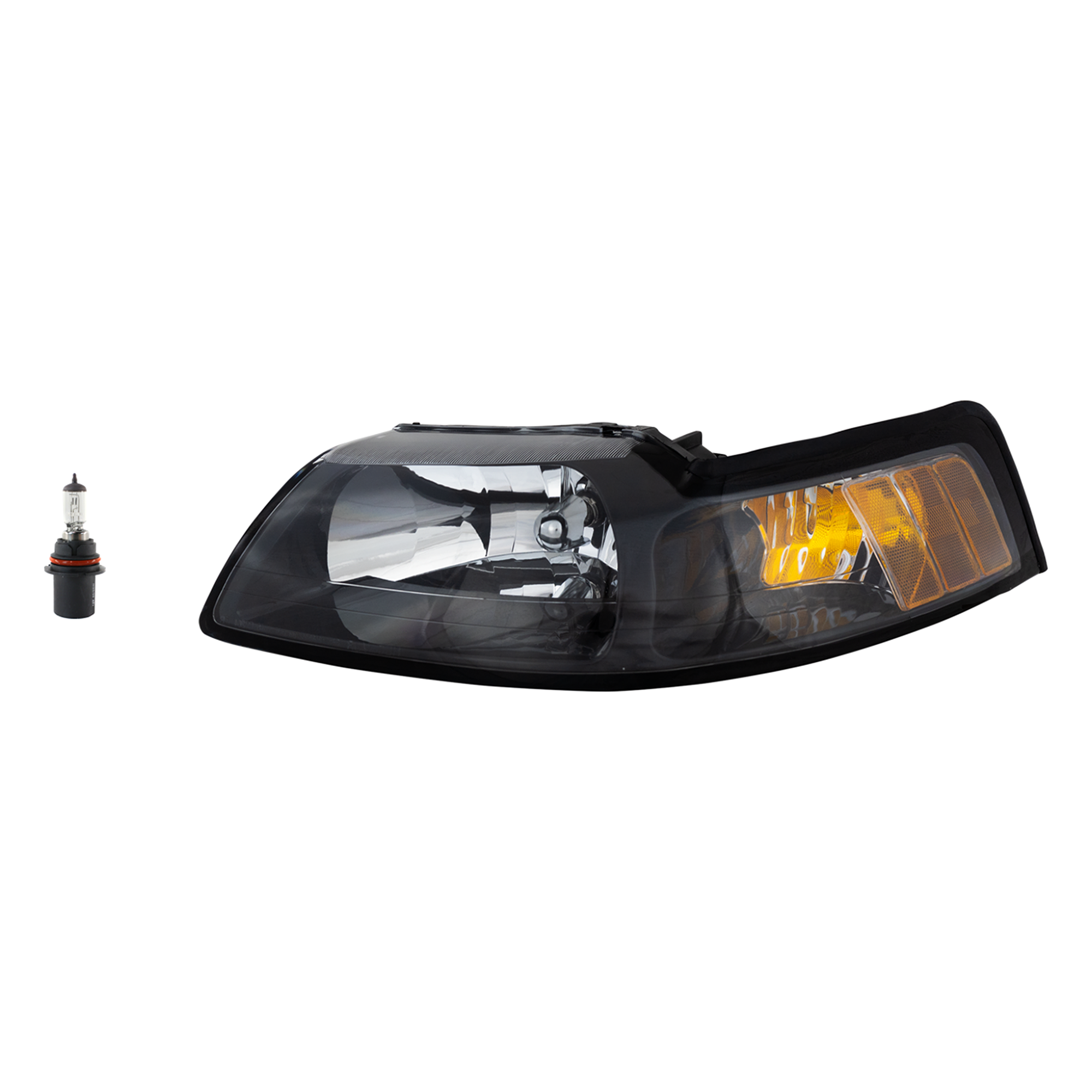 AM MUSTANG 99-04 HEAD LAMP LH Assembly Halogen 2 pc Kit with Headlight Bulb SKU KIT 041423-439