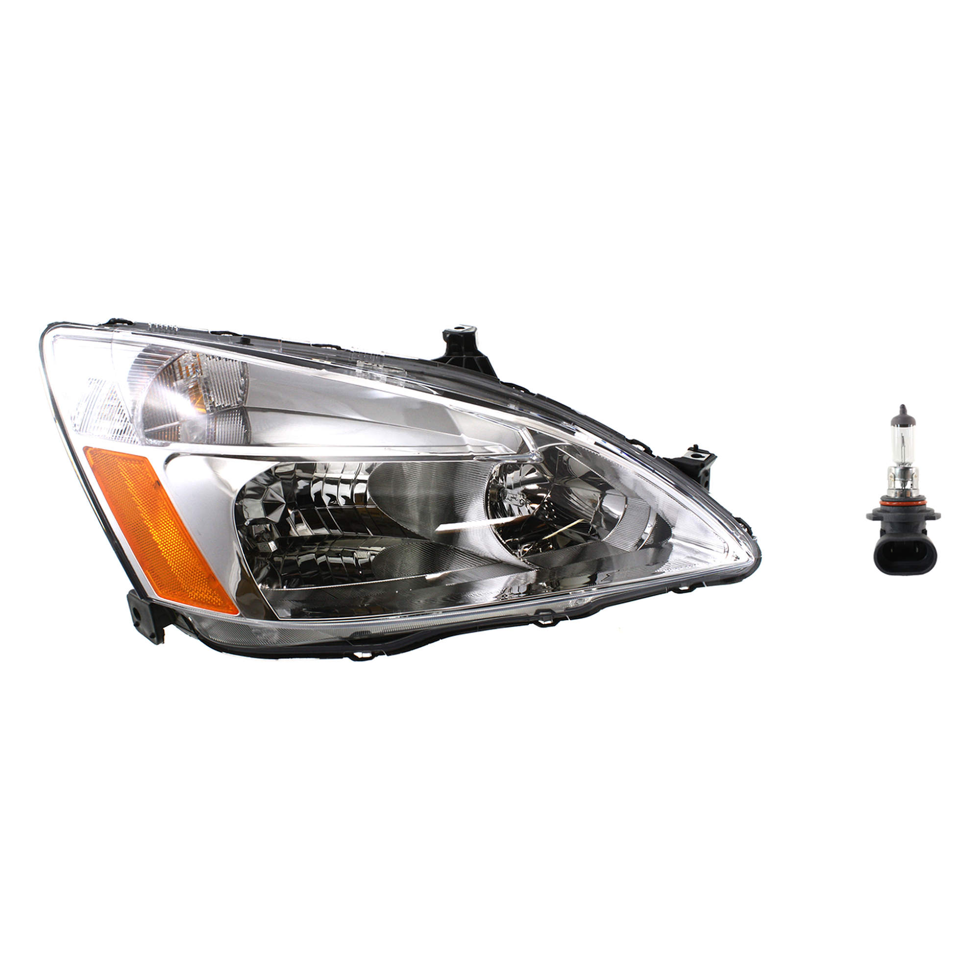 AM ACCORD 03-07 HEAD LAMP RH Assembly Halogen 2 pc Kit with Headlight Bulb CAPA SKU KIT 041423-458 Partslink HO2503120C OEM 33101SDAA01 H83155101