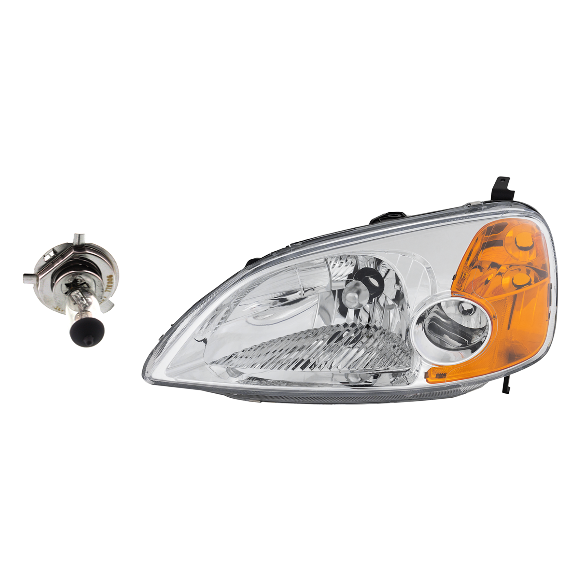 AM CIVIC 01-03 HEAD LAMP LH Assembly Halogen 2 pc Kit with Headlight Bulb SKU KIT 041423-467
