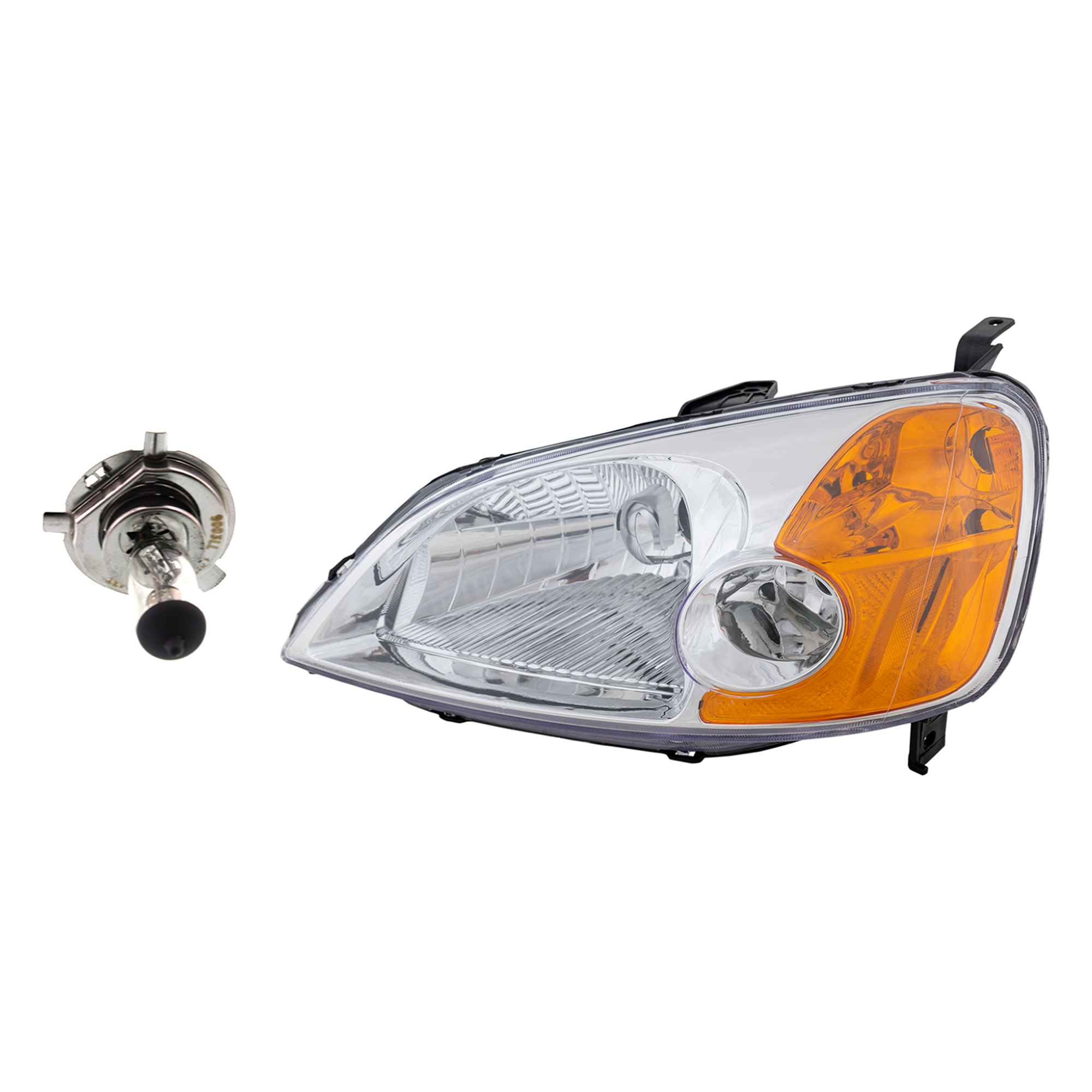 AM CIVIC 01-03 HEAD LAMP LH Assembly Halogen 2 pc Kit with Headlight Bulb SKU KIT 041423-470