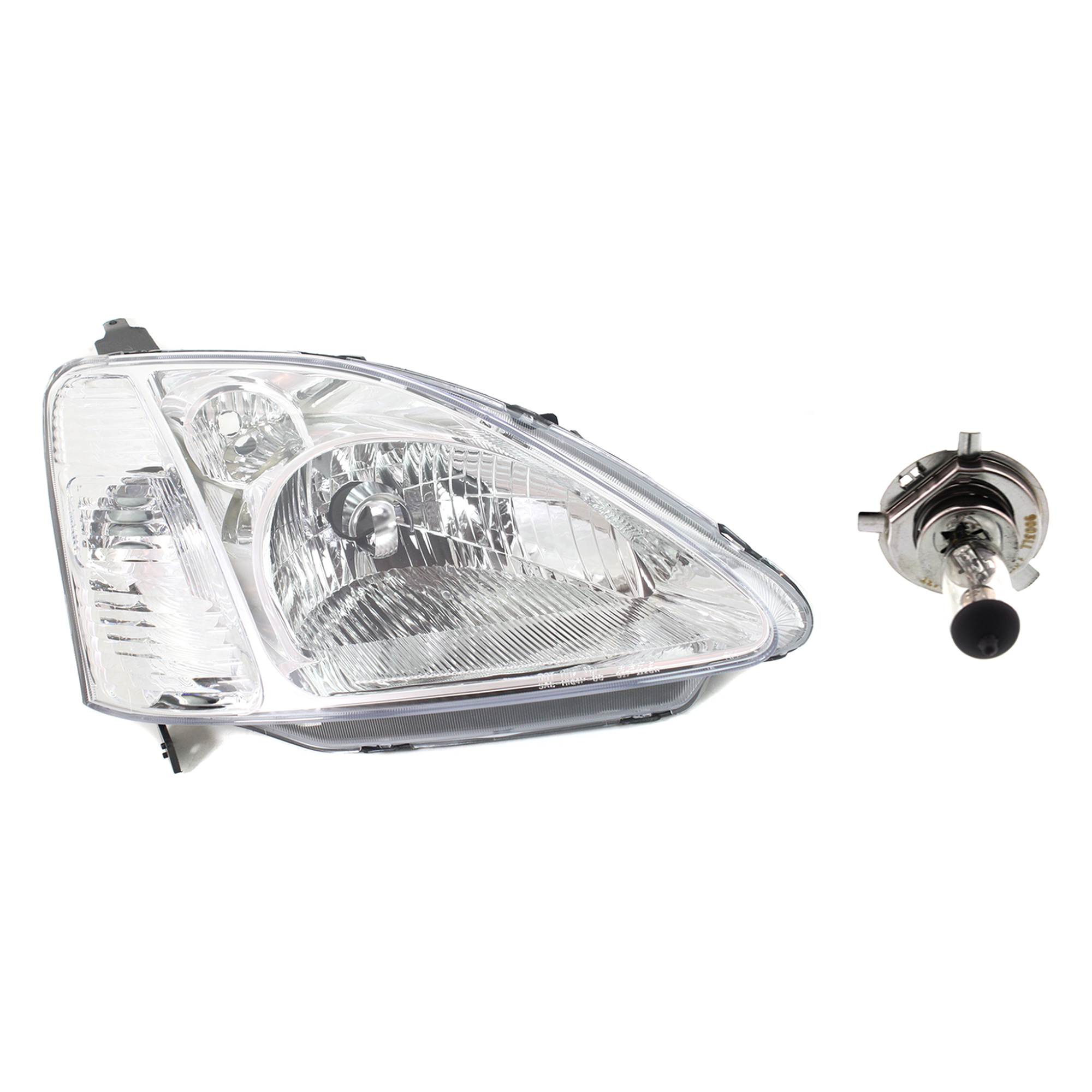 AM CIVIC 02-03 HEAD LAMP RH Assembly Halogen 2 pc Kit with Headlight Bulb SKU KIT 041423-474