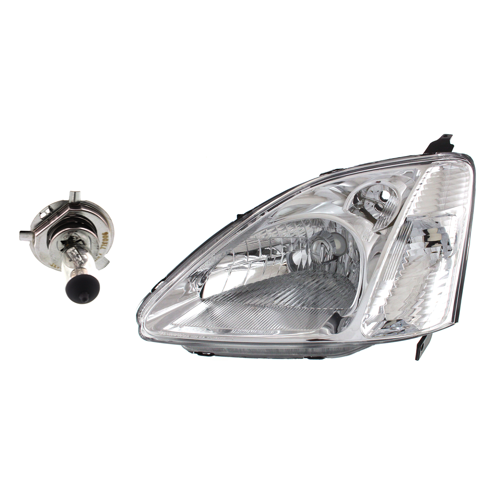 AM CIVIC 02-03 HEAD LAMP LH Assembly Halogen 2 pc Kit with Headlight Bulb SKU KIT 041423-476