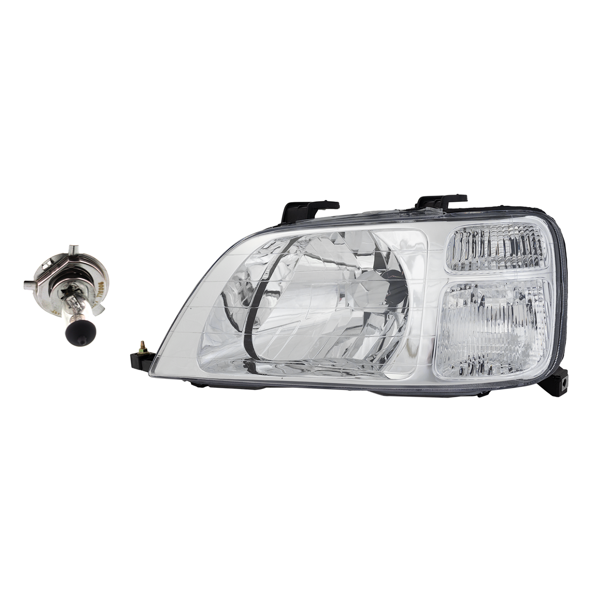 AM CR V 97-01 HEAD LAMP LH Assembly Halogen 2 pc Kit with Headlight Bulb SKU KIT 041423-502