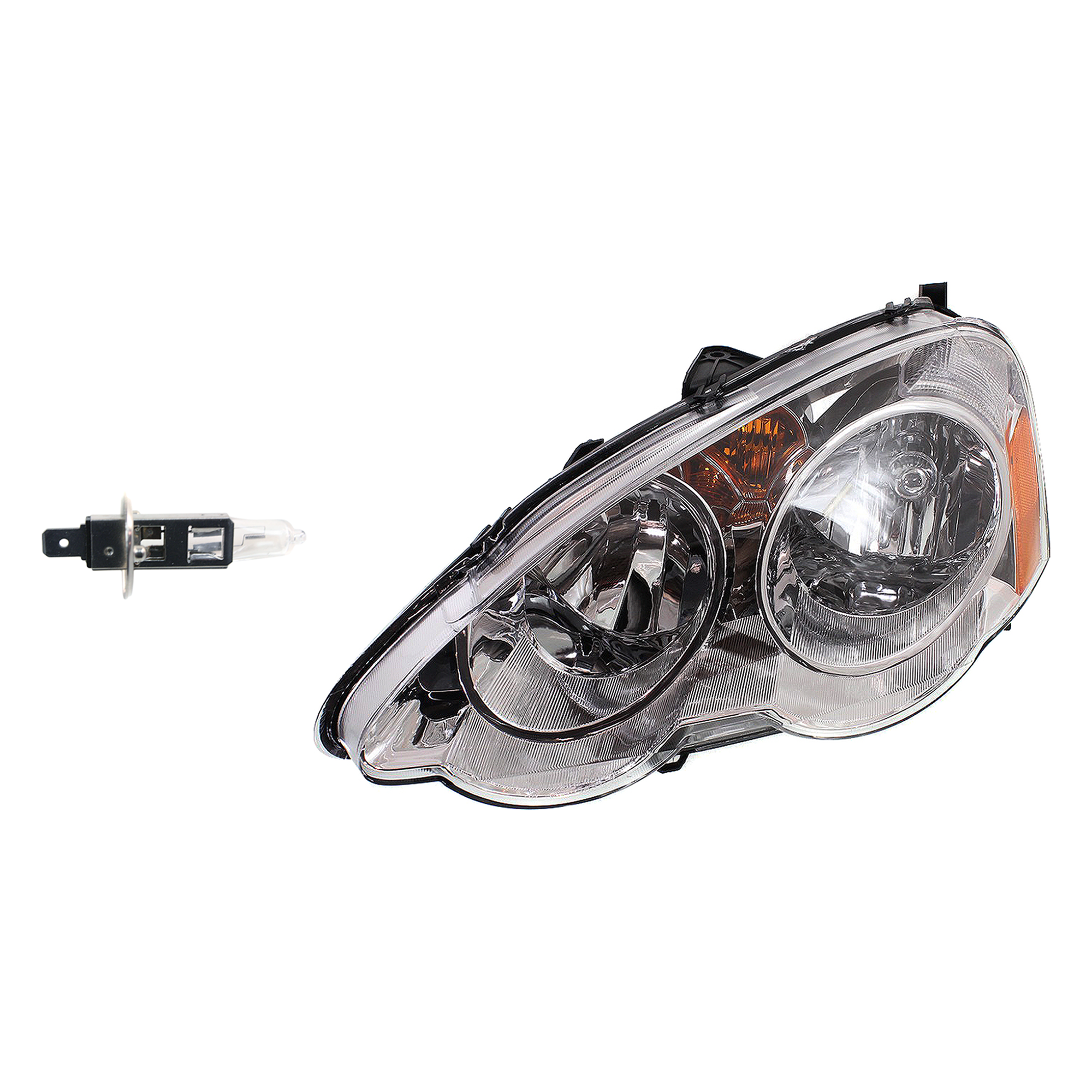 AM RSX 02-04 HEAD LAMP LH Assembly Halogen 2 pc Kit with Headlight Bulb SKU KIT 041423-570