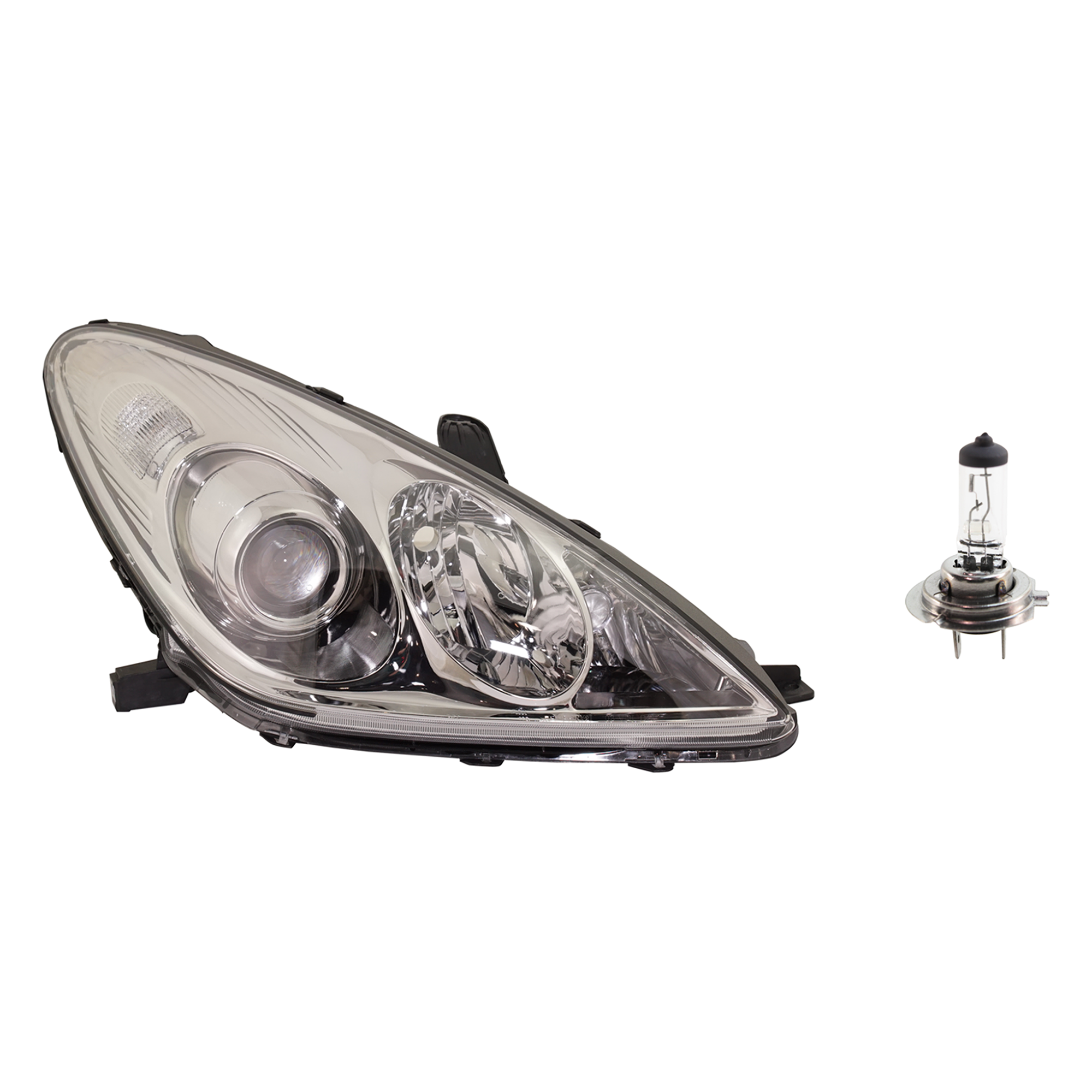 AM ES330-05-06 HEAD LAMP RH Assembly Halogen 2 pc Kit with Headlight Bulb SKU KIT 041423-575
