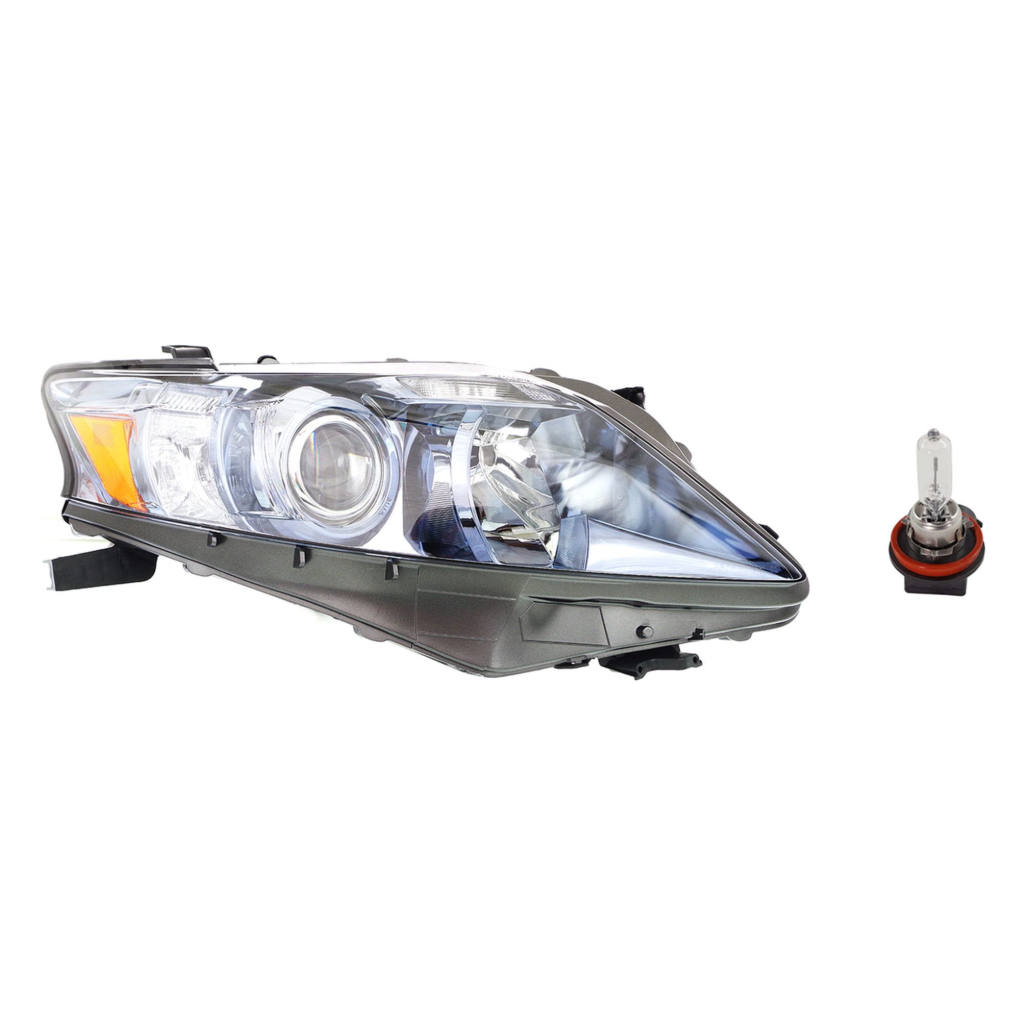 AM RX450H 10-12 HEAD LAMP RH Assembly Halogen 2 pc Kit with Headlight Bulb CAPA SKU KIT 041423-667 Partslink LX2519129C OEM 8113048750
