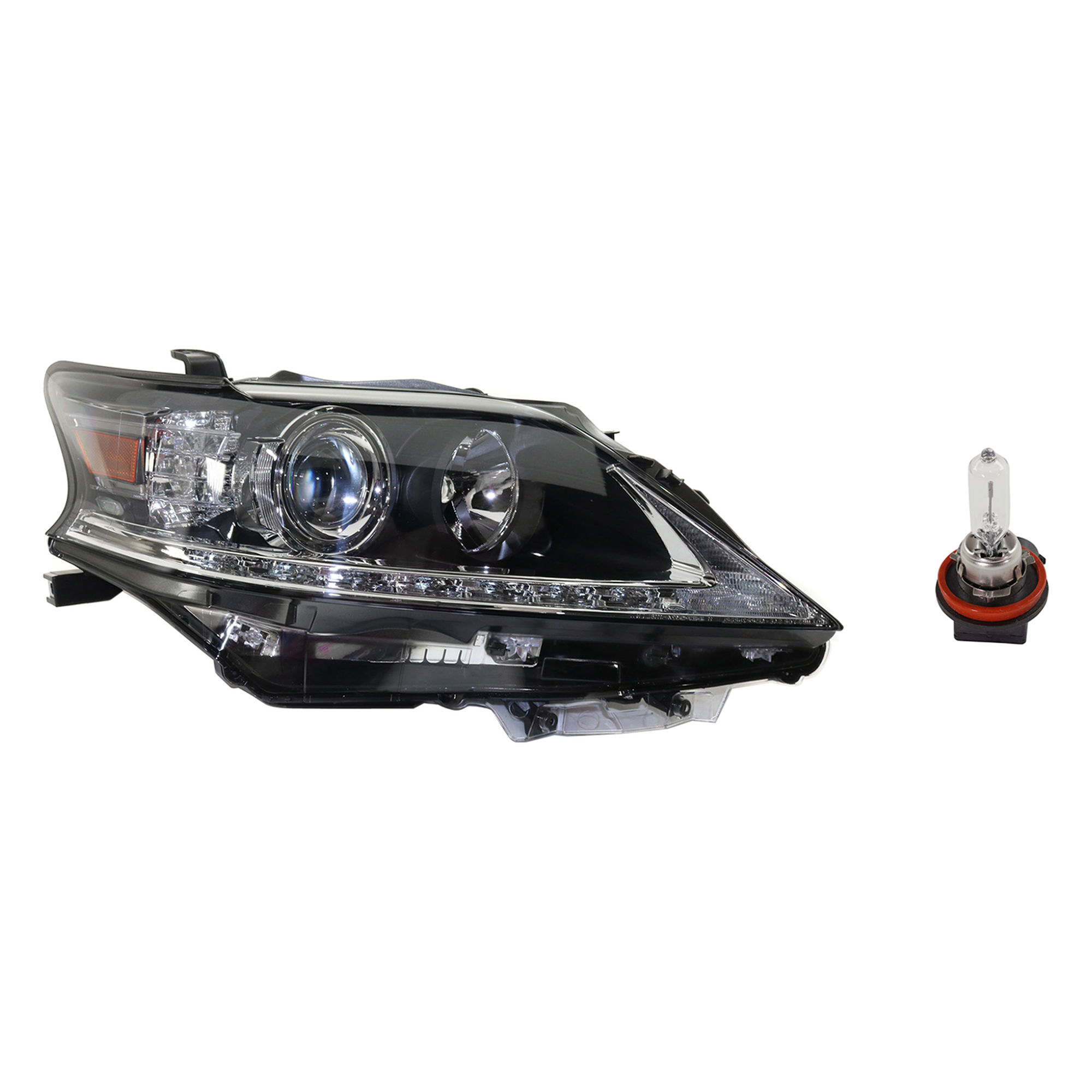 AM RX450H 13-15 HEAD LAMP RH Assembly Halogen 2 pc Kit with Headlight Bulb CAPA SKU KIT 041423-668 Partslink LX2519138C OEM 8113048A80