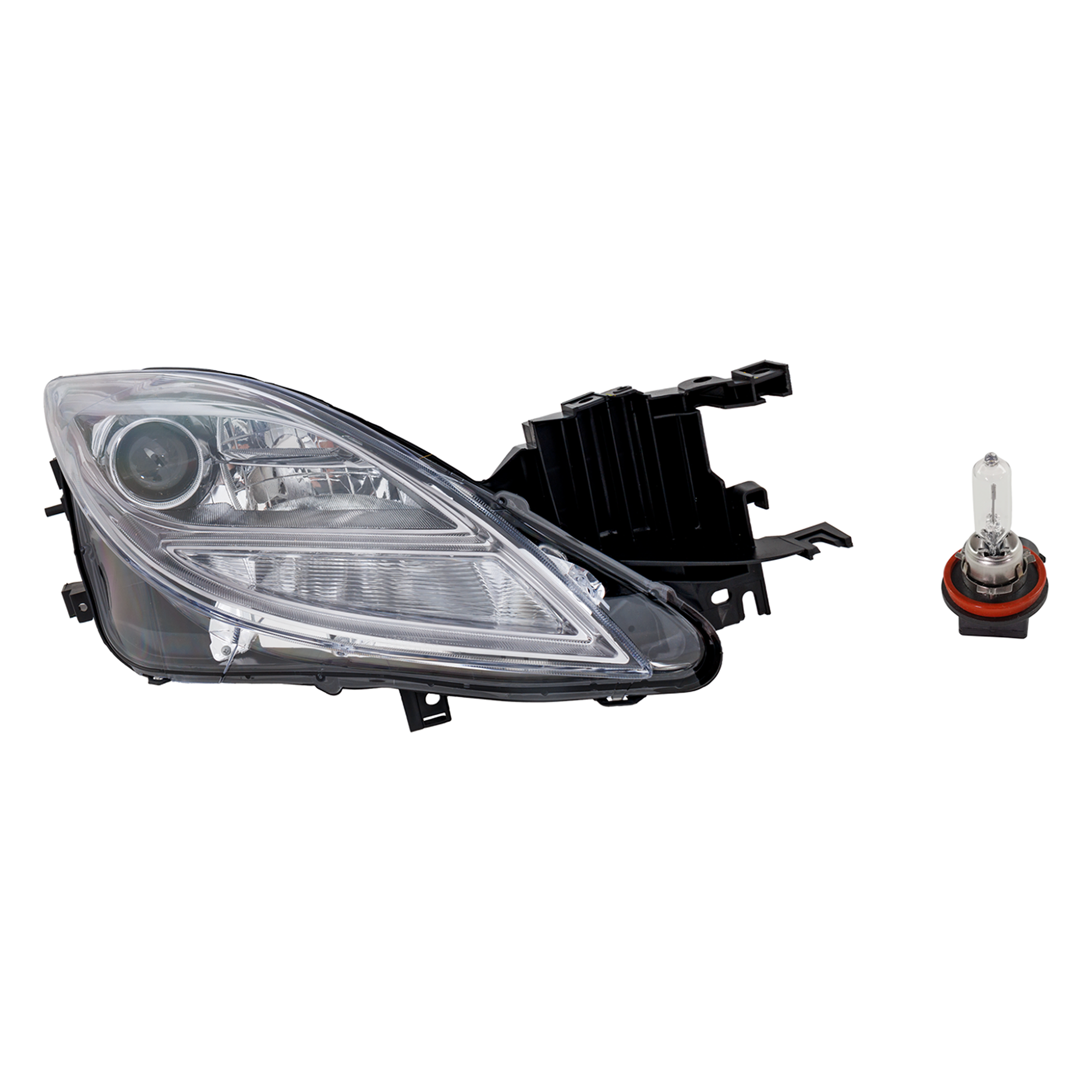 AM MAZDA 6-09-10 HEAD LAMP RH Assembly Halogen 2 pc Kit with Headlight Bulb SKU KIT 041423-781