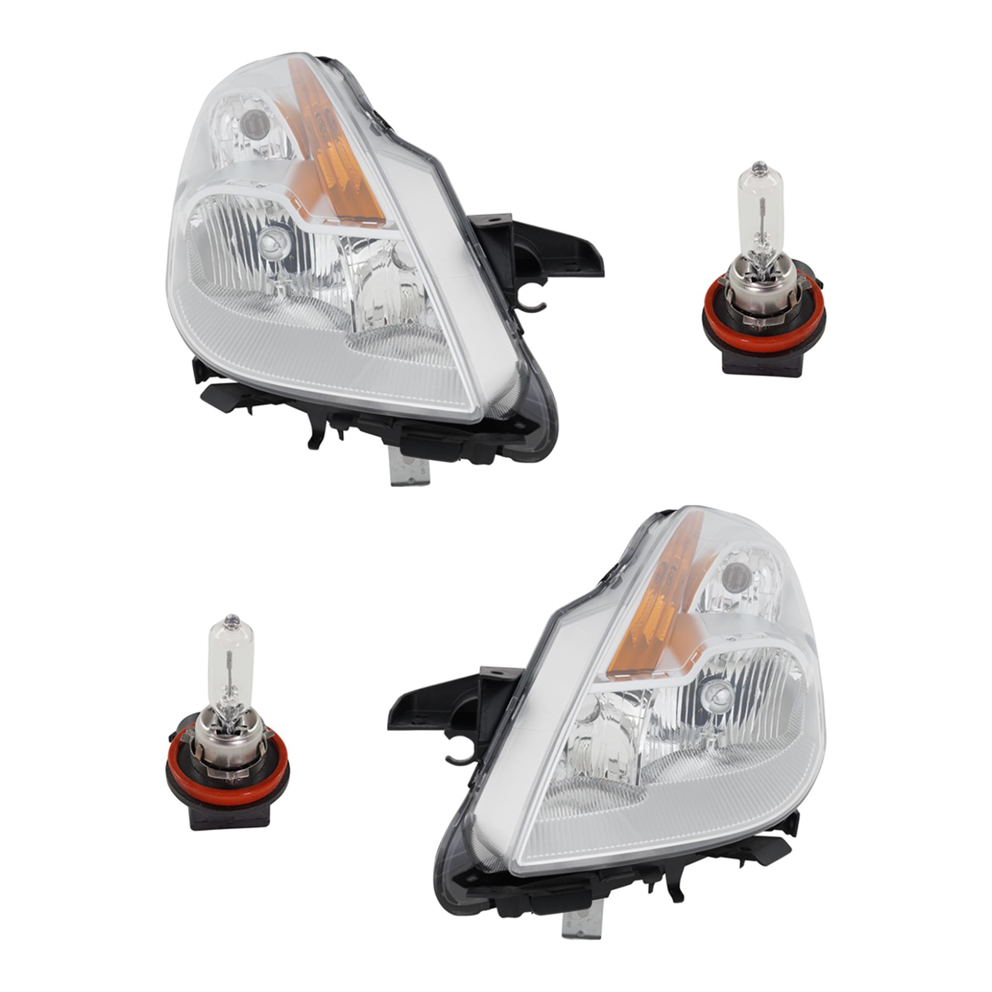 AM ALTIMA 08-09 HEAD LAMP RH AND LH Assembly Halogen 4 pc Kit with Headlight Bulb SKU KIT 041423-905