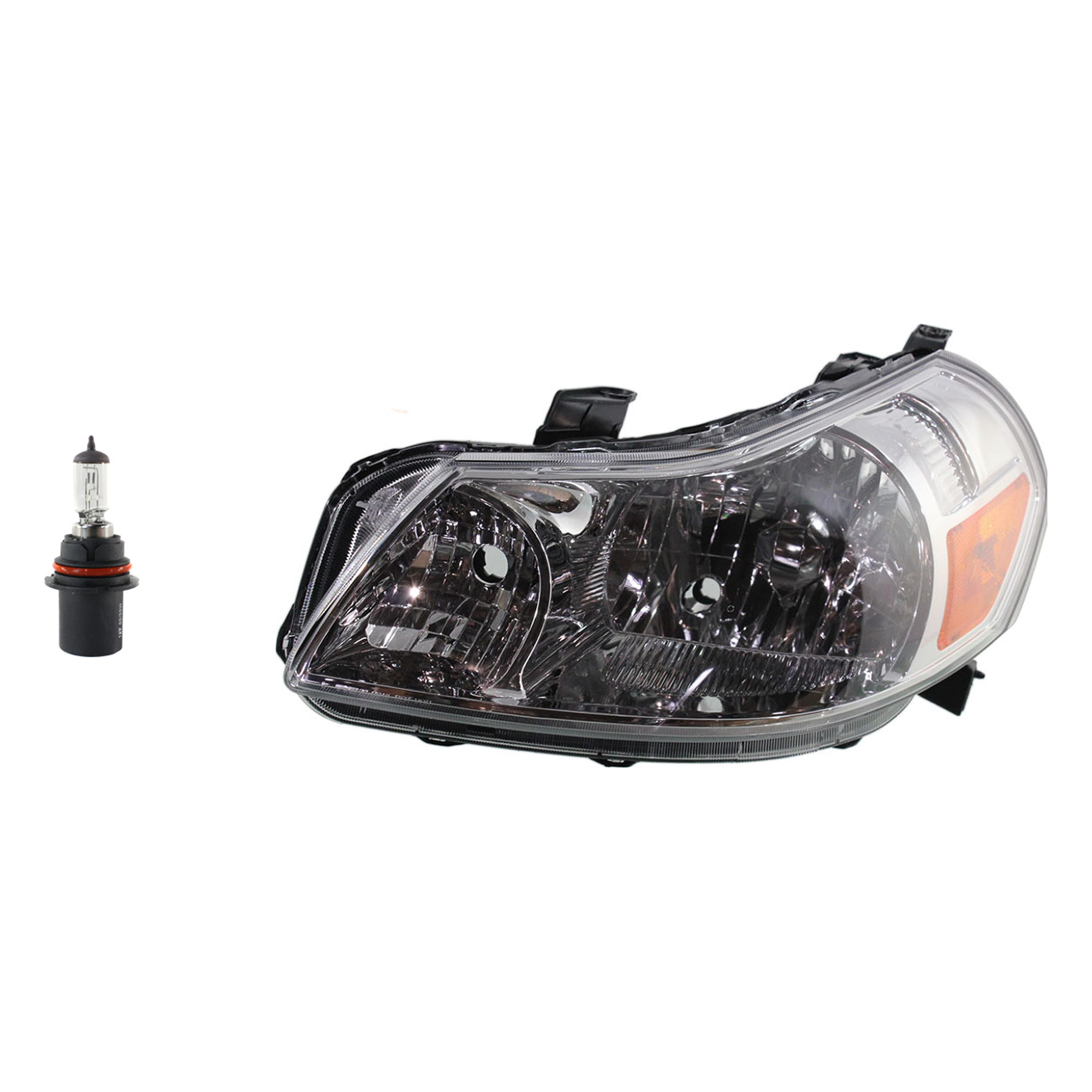 AM SX4-07-07 HEAD LAMP LH Assembly Halogen 2 pc Kit with Headlight Bulb SKU KIT 041423-971
