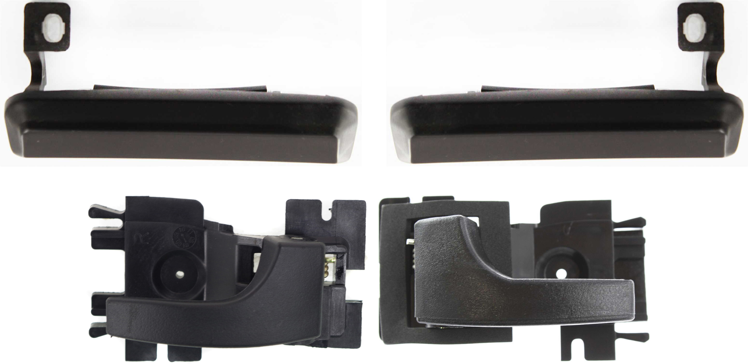 AM MUSTANG 79-93 FRONT EXTERIOR DOOR HANDLE RH AND LH 4 pc kit with Interior Door Handles SKU KIT 041618-05 Partslink FO1311113 FO1310113 FO1352105 FO1353105 OEM E3FZ6122404B E7FZ6122404A E7FZ
