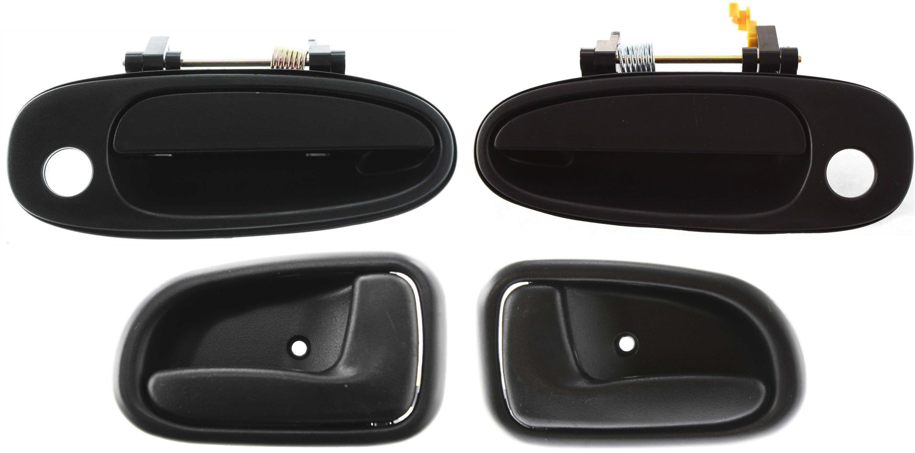 AM COROLLA 93-97 FRONT EXTERIOR DOOR HANDLE RH AND LH 4 pc kit with Interior Door Handles SKU KIT 041618-16 Partslink TO1311102 TO1310102 TO1352140 TO1353140 OEM 6921012160-94852495-94856402-6