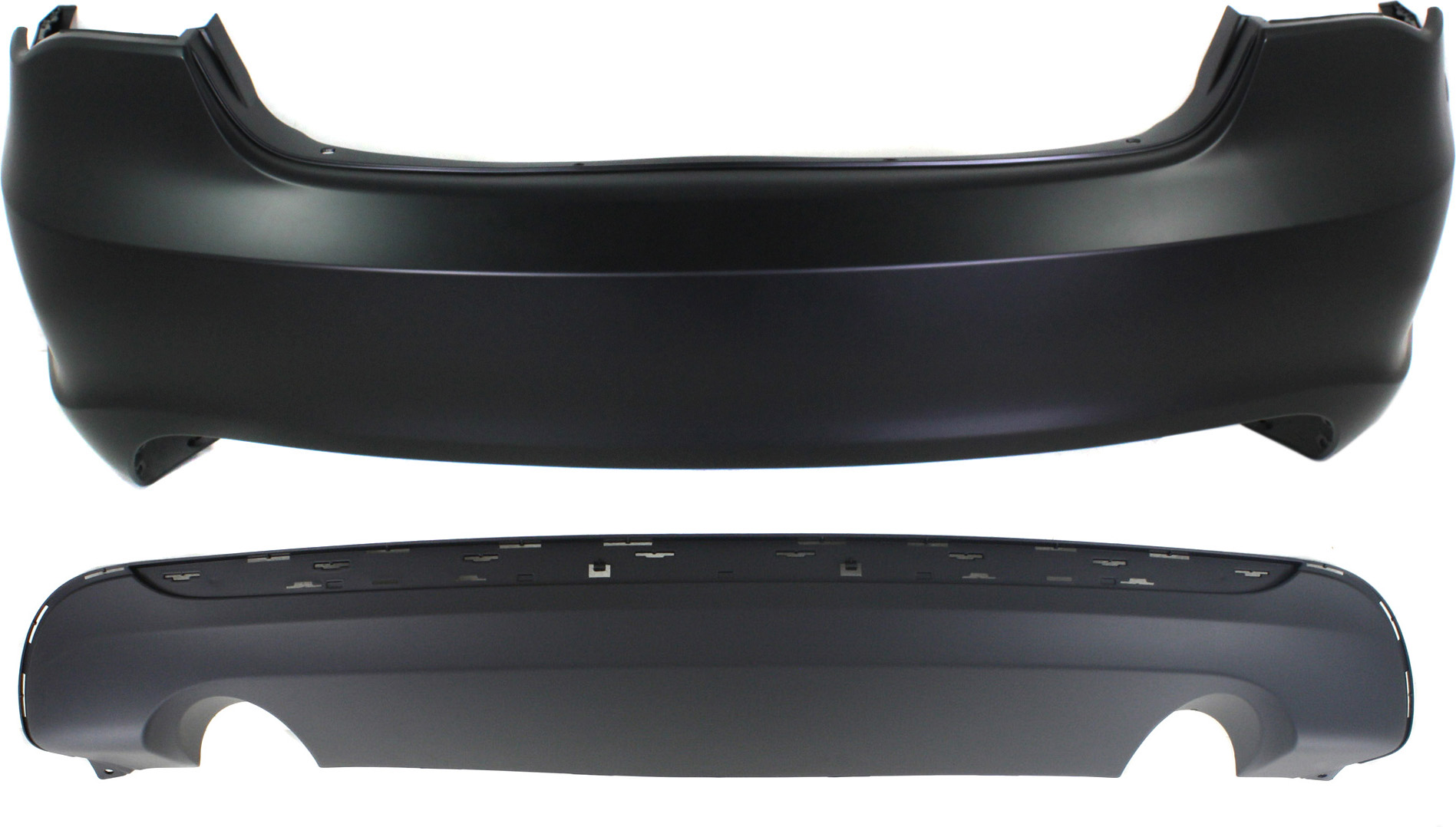 AM CHRYSLER 200-11-14 REAR BUMPER COVER Upper and Lower 2 pc Kit with Lower Bumper Cover SKU KIT 041618-33 Partslink CH1100964 CH1195108 OEM 68082030AE 68082030AD 68082035