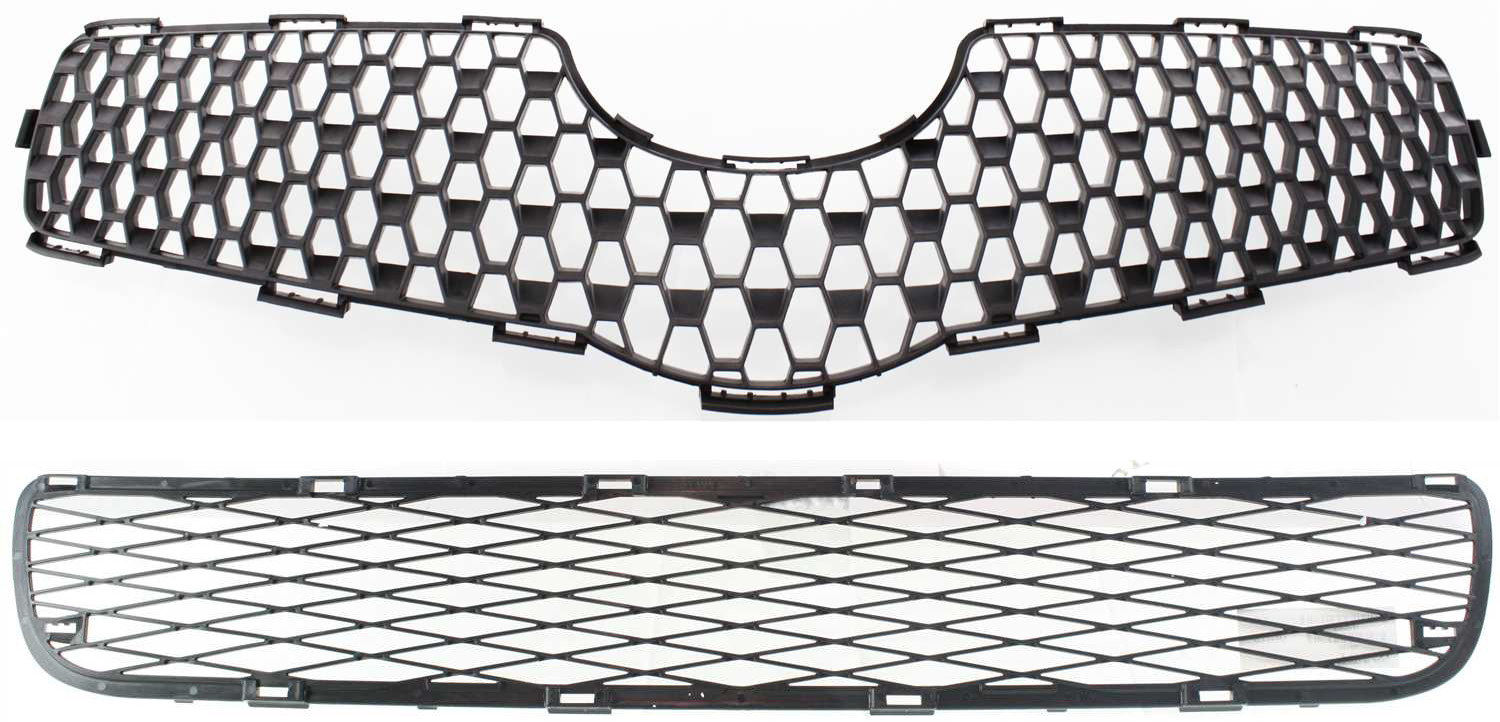 AM YARIS 07-08 FRONT BUMPER GRILLE Lower 2 pc Kit with Grille SKU KIT 041618-39 Partslink TO1036107 TO1200295 OEM 5311252180-5311152360