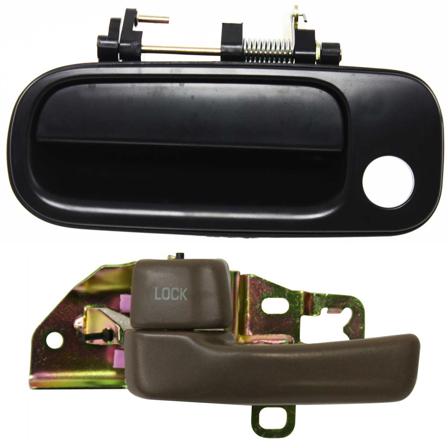 AM CAMRY 92-96 FRONT EXTERIOR DOOR HANDLE LH 2 pc kit with Interior Door Handle SKU KIT 041618-43 Partslink TO1310101 TO1310109 OEM 6922033020-6922033011C1-692063