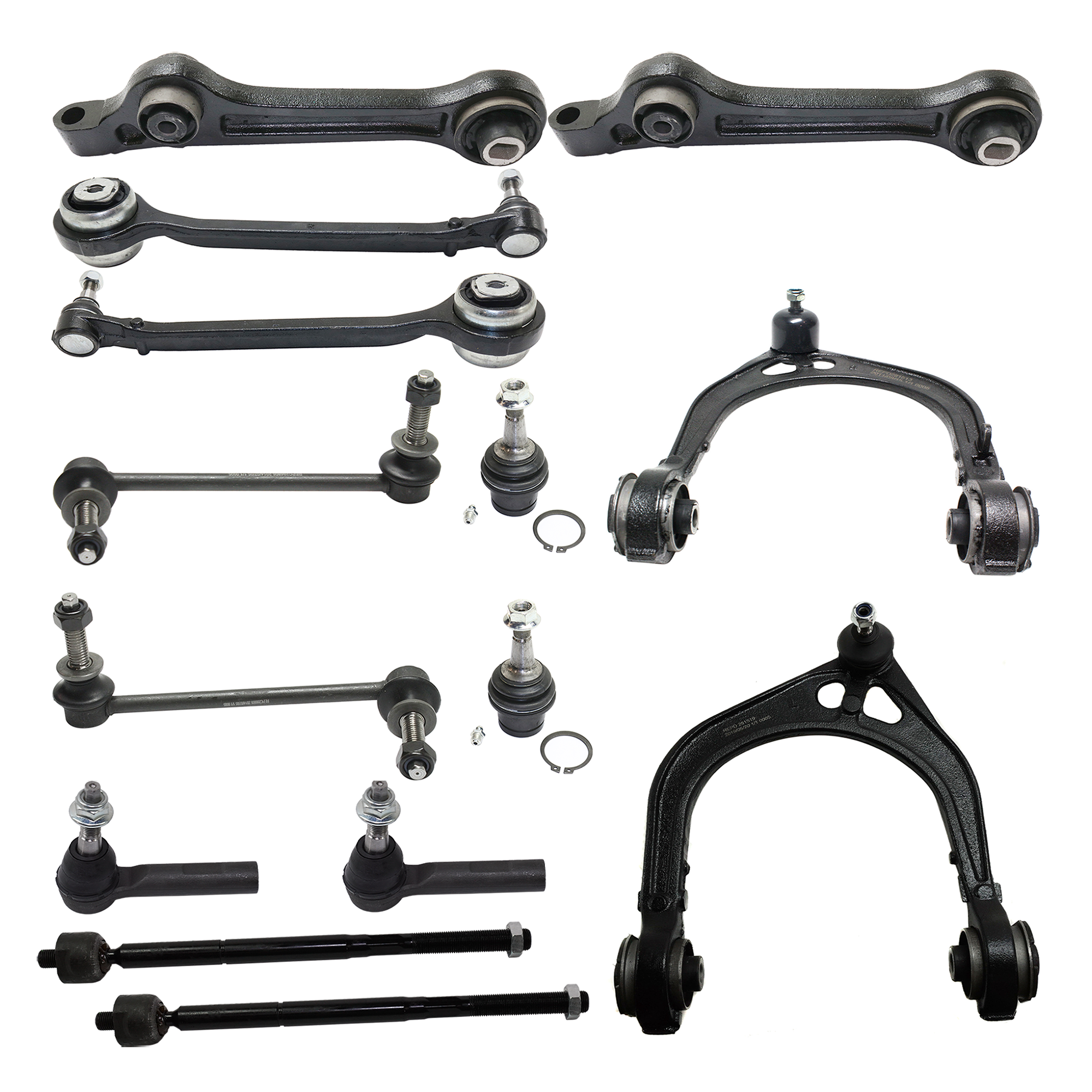 AM CHARGER 11-17 FRONT SUSPENSION KIT RH AND LH 14 pc Kit w Ball Joints Control Arms Sway Bar Links and Tie Rod Ends SKU KIT 041723-02 OEM 41232-104382-2643091-264310