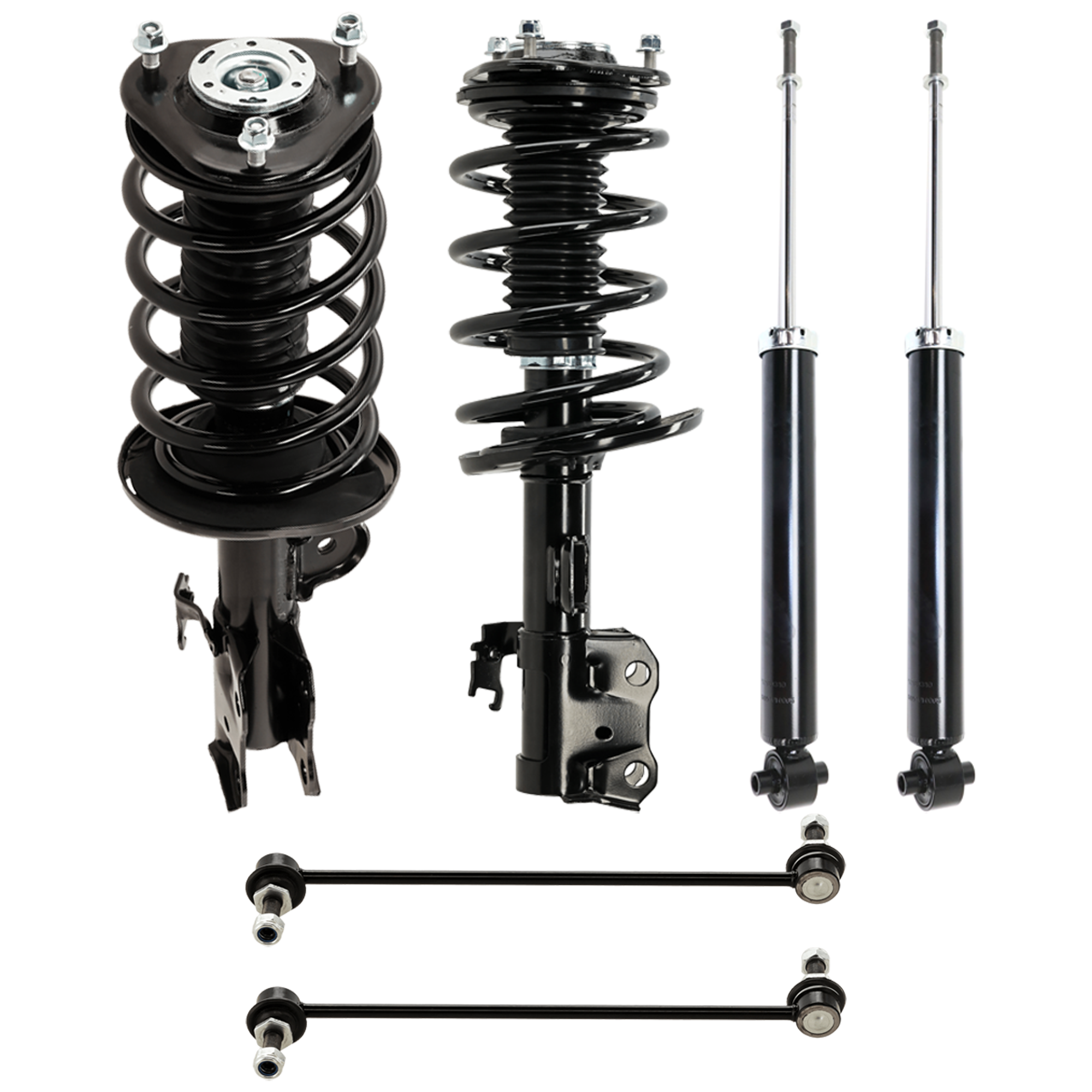 AM PRIUS 10-15 FRONT SUSPENSION KIT 6 pc Kit with Shock Absorber and Strut Assembly and Sway Bar Link SKU KIT 041724-07 OEM 568-548-530-804-204-000-000-000-000