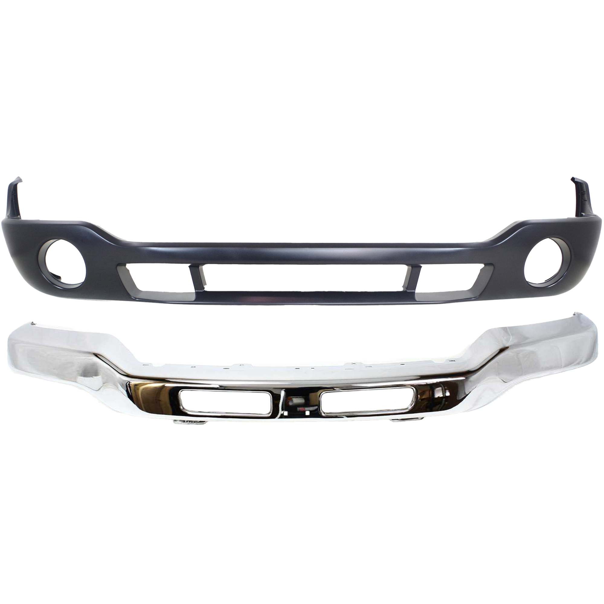 AM SIERRA 1500 SIERRA 1500 HD 03-06 SIERRA 1500 CLASSIC SIERRA 1500 HD CLASSIC 07-07 FRONT BUMPER Chrome w mounting brackets 2 pc kit with Bumper Cover SKU KIT 041817-02 Partslink GM1002463 GM1000684 OEM 15098990 PFM 12335963-88979837