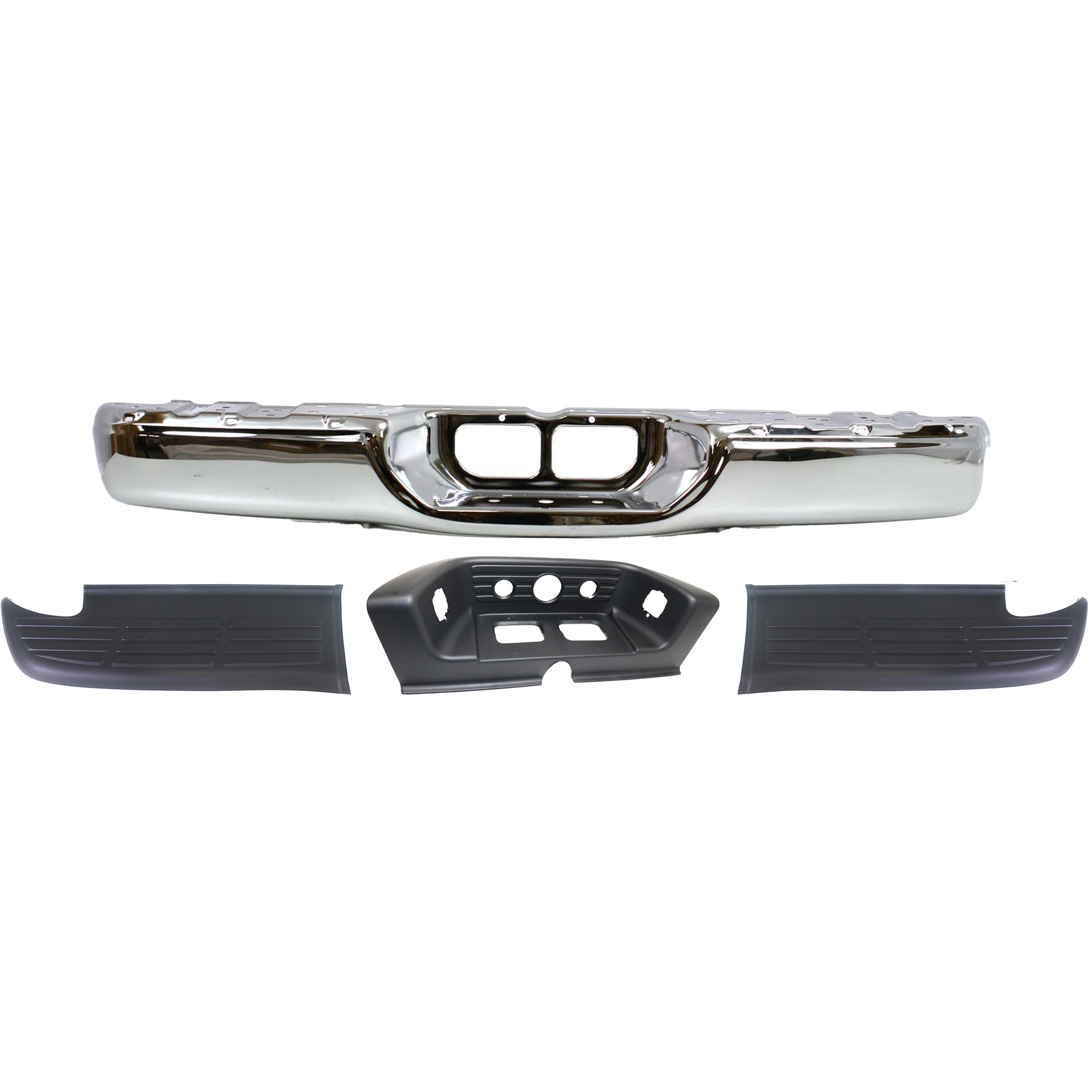 AM TUNDRA 00-06 STEP BUMPER FACE BAR AND PAD 4 pc Kit w Pad Provision w o Mounting Bracket w Center and Side Pads SKU KIT 041817-03 Partslink TO1102229 TO1197101 TO1196101 TO1191102 OEM 521510C021-521630C010-521640C0