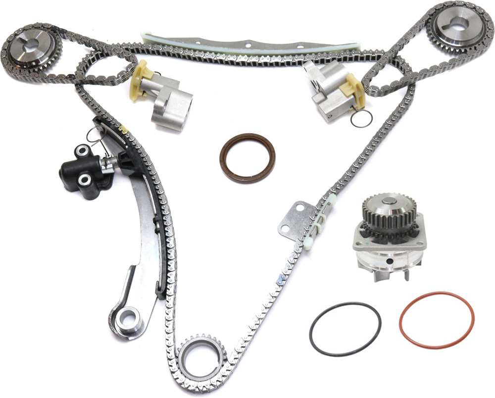 AM ALTIMA 02-06 QUEST 04-09 TIMING CHAIN KIT 2 pc kit with Water Pump SKU KIT 041817-10 OEM 16426-19276-20795-41123-43520