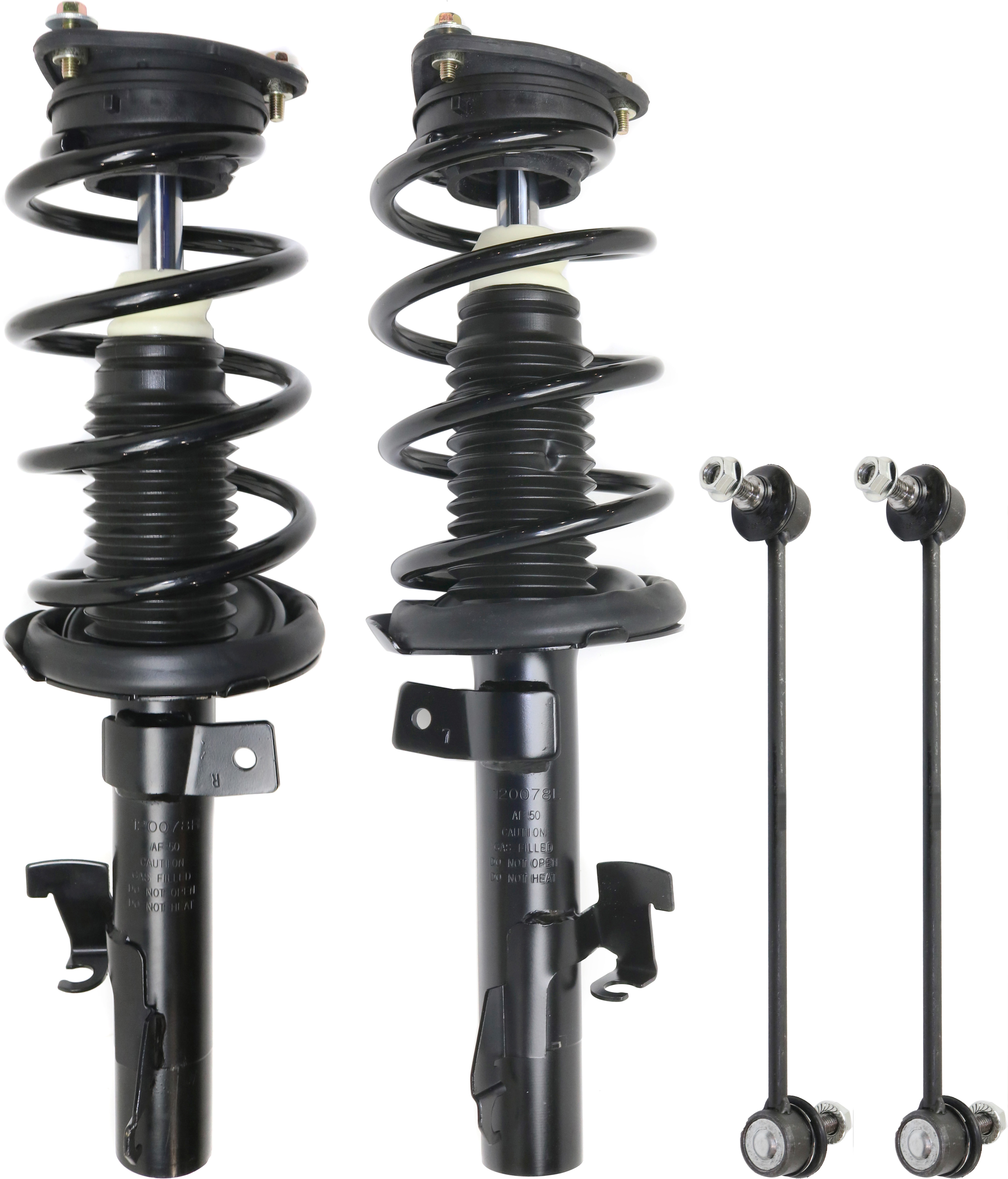 AM MAZDA 3-04-09 MAZDA 5-06-10 FRONT SUSPENSION KIT RH AND LH 4 pc Kit with Loaded Struts and Sway Bar Links SKU KIT 041817-20 OEM BRY034900 B37F34900B BRY034700