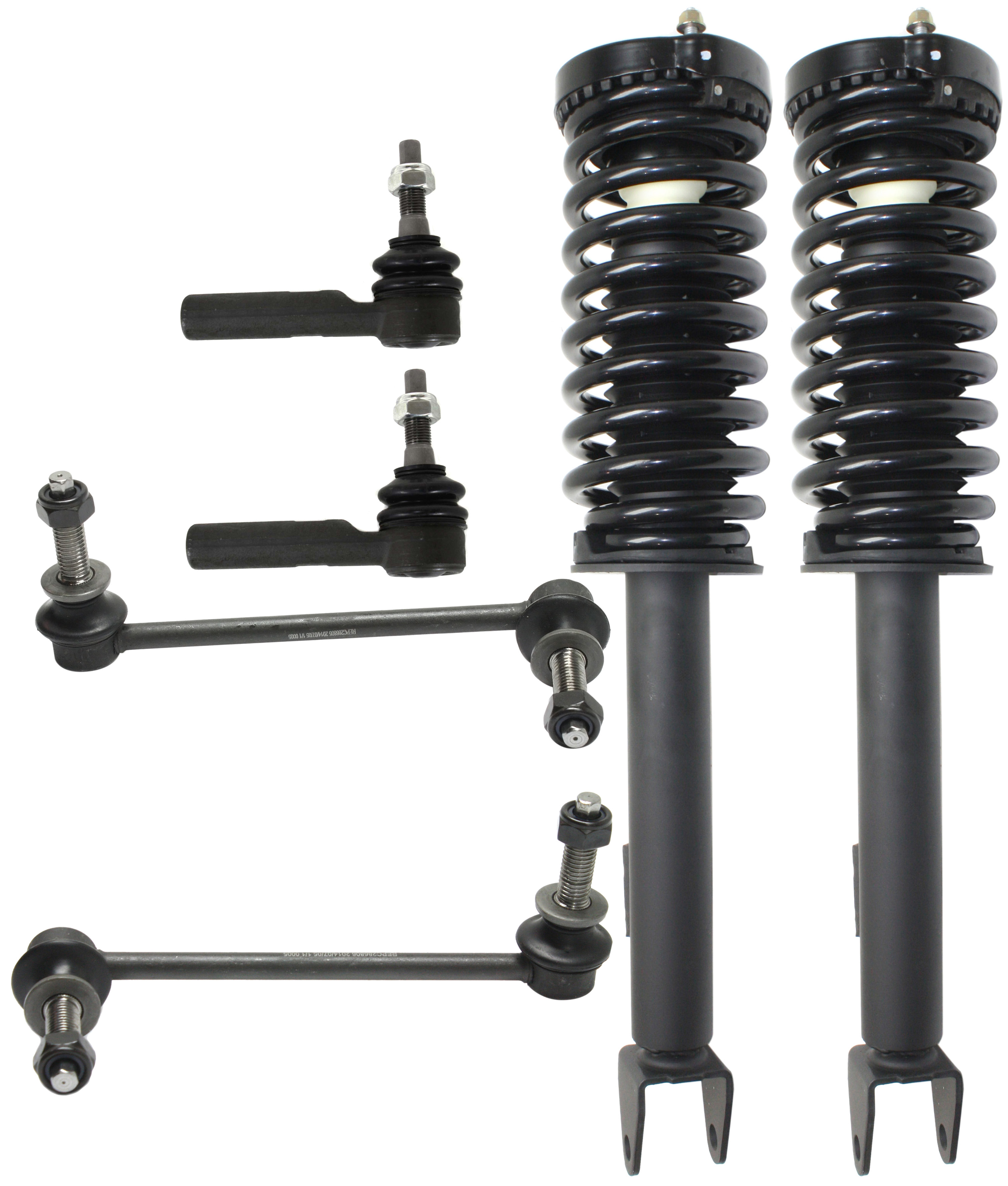 AM CHRYSLER 300-05-10 FRONT SUSPENSION KIT RH and LH 6 pc Kit with Loaded Struts Sway Bar Links and Tie Rod Ends SKU KIT 041818-12 OEM 5180753AA 5180754AA 521479-188