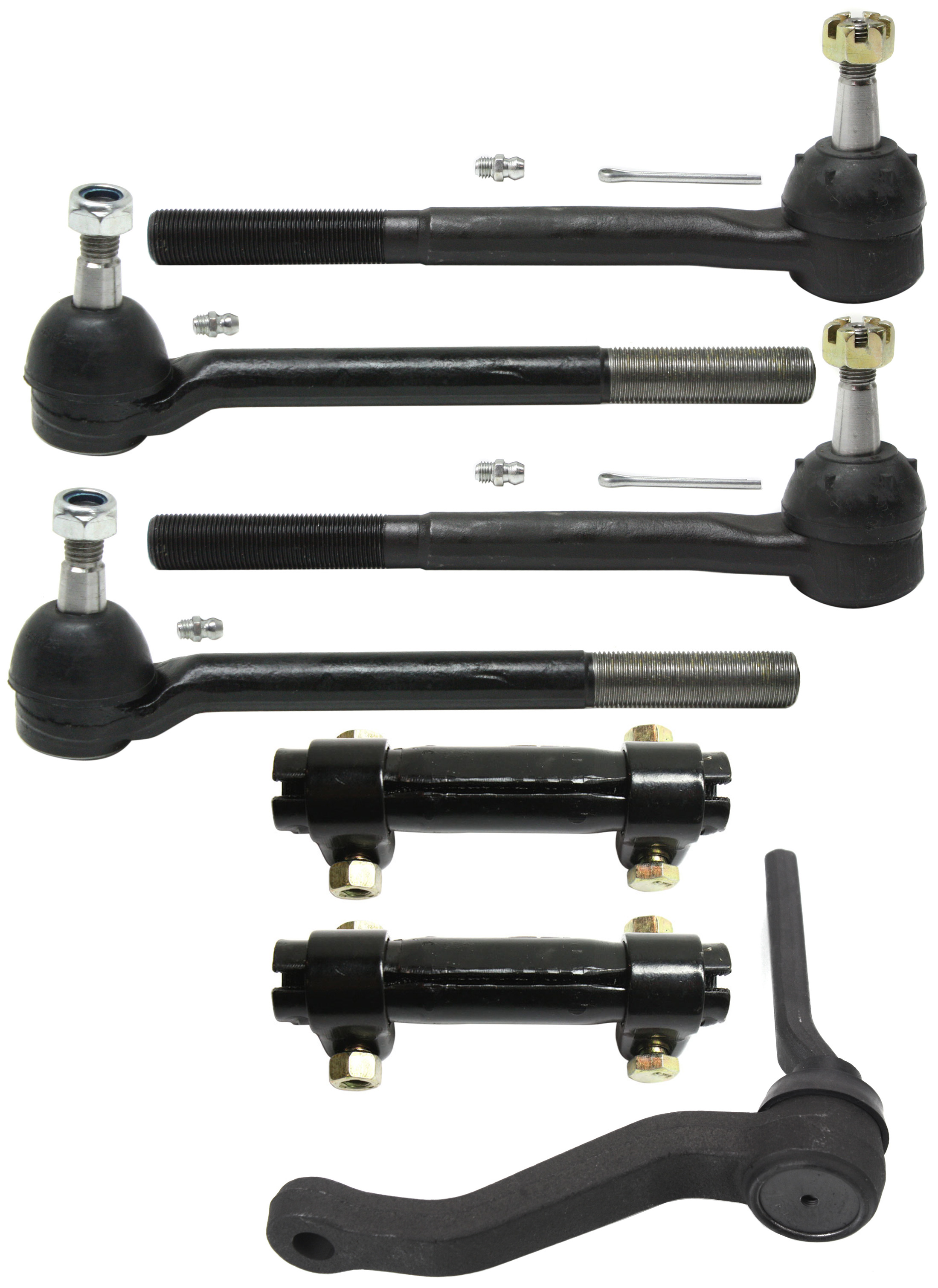AM BLAZER 96-05 S10 SONOMA 96-03 FRONT SUSPENSION KIT 7 pc Kit with Idler Arm Tie Rod Adjusting Sleeves and Tie Rod Ends SKU KIT 041818-35 OEM 18799-315123-982007-2683603-26
