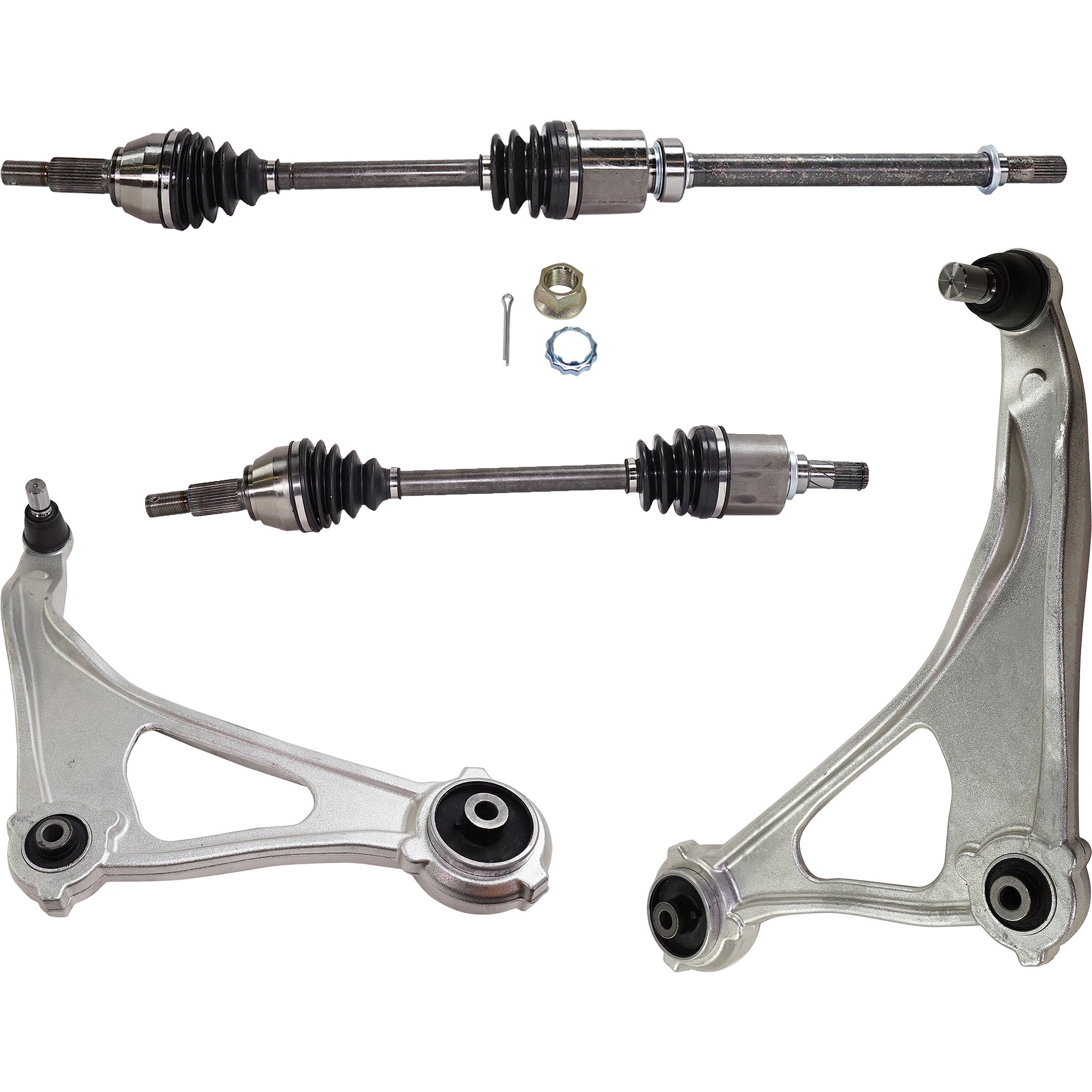 AM ALTIMA 13-14 FRONT CONTROL ARM RH AND LH Lower 7 pc kit with Brake Disc Brake Pad Set and Control Arm SKU KIT 042122-096 OEM 44760-0833555-850377-981780-60