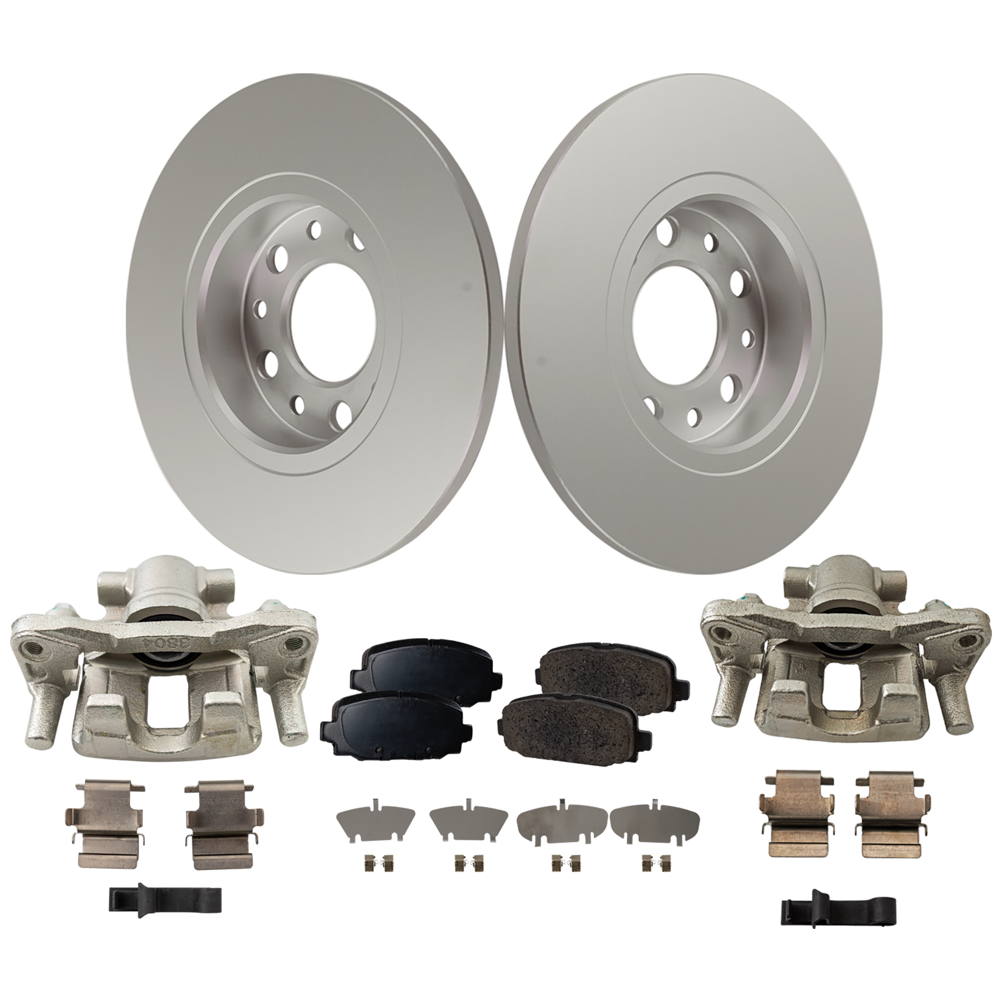 AM COMPASS 17-17 REAR BRAKE KIT WITH CALIPERS 2 Wheel Set Includes 2 Brake Caliper 2 Brake Disc and 1 Brake Pad Set Plain Surface 5 Lugs Ceramic SKU KIT 042125-15 OEM 43199-850418-12158015-60042014