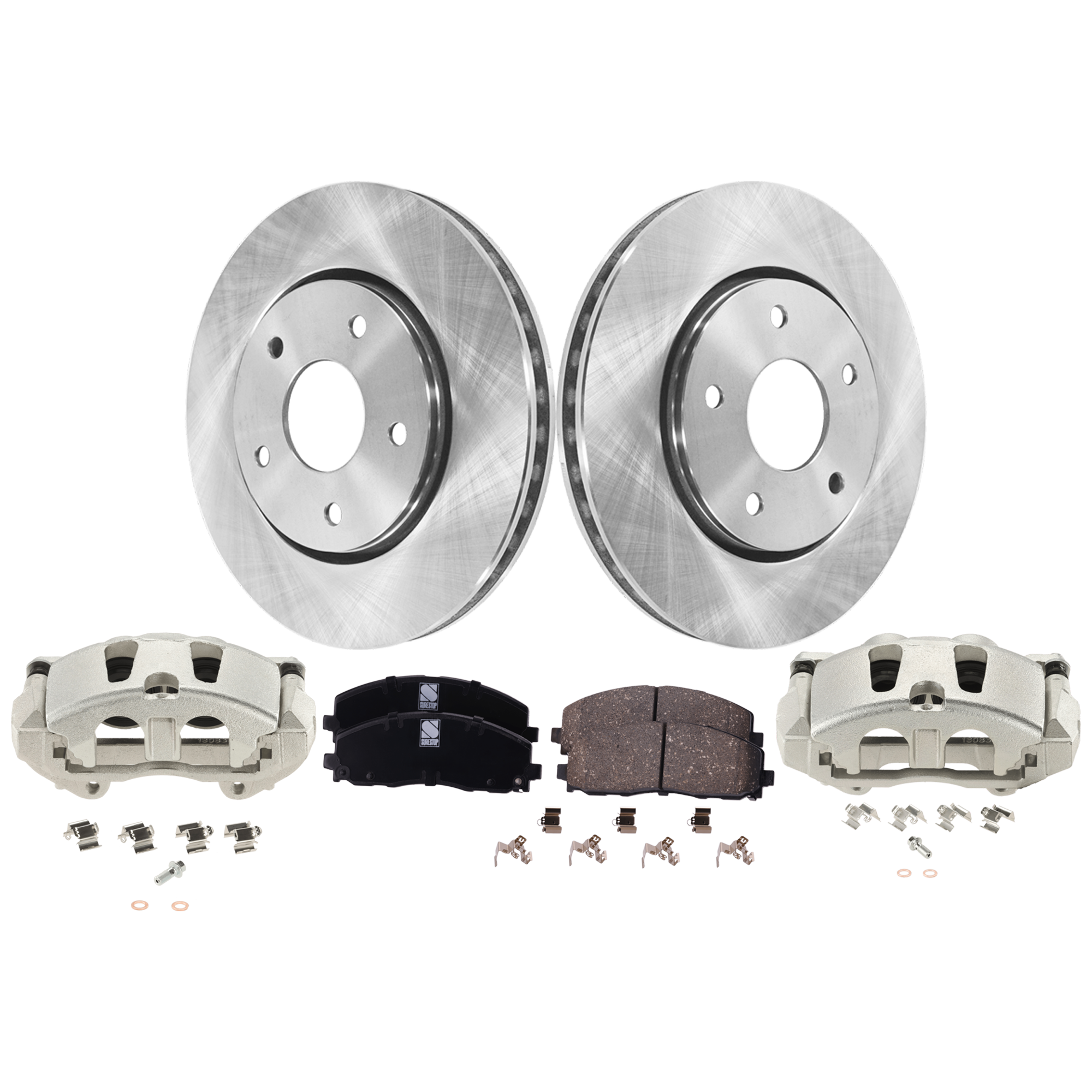 AM JOURNEY 12-13 FRONT BRAKE KIT WITH CALIPERS 2 Wheel Set Includes 2 Brake Caliper 2 Brake Disc and 1 Brake Pad Set Plain Surface 5 Lugs Cast Iron Ceramic SKU KIT 042125-32 OEM 4721995AA 4721933AB 4779783AA