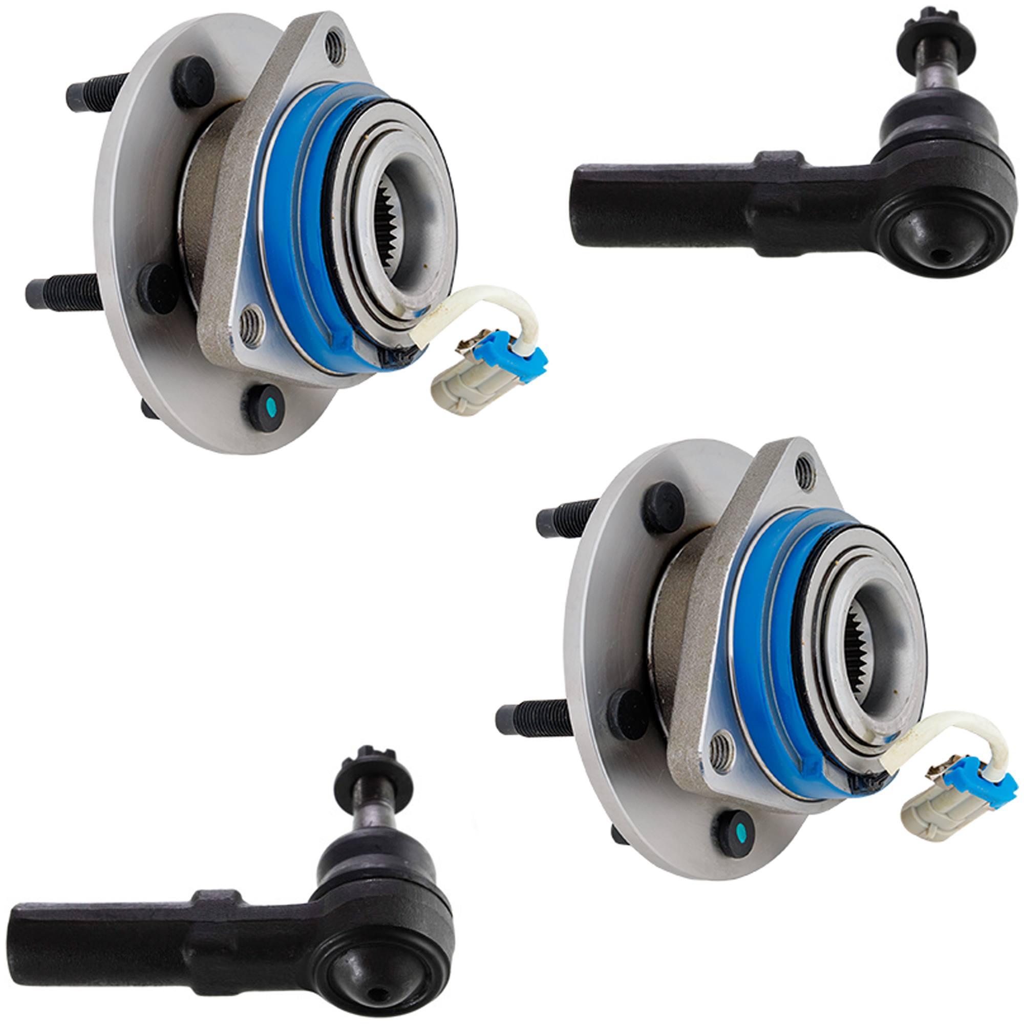 AM ELDORADO PARK AVENUE 97-01 FRONT HUB ASSEMBLY RH AND LH 4 pc Kit with Tie Rod Ends SKU KIT 042301-07 OEM 12429204-382041-2693135-269320
