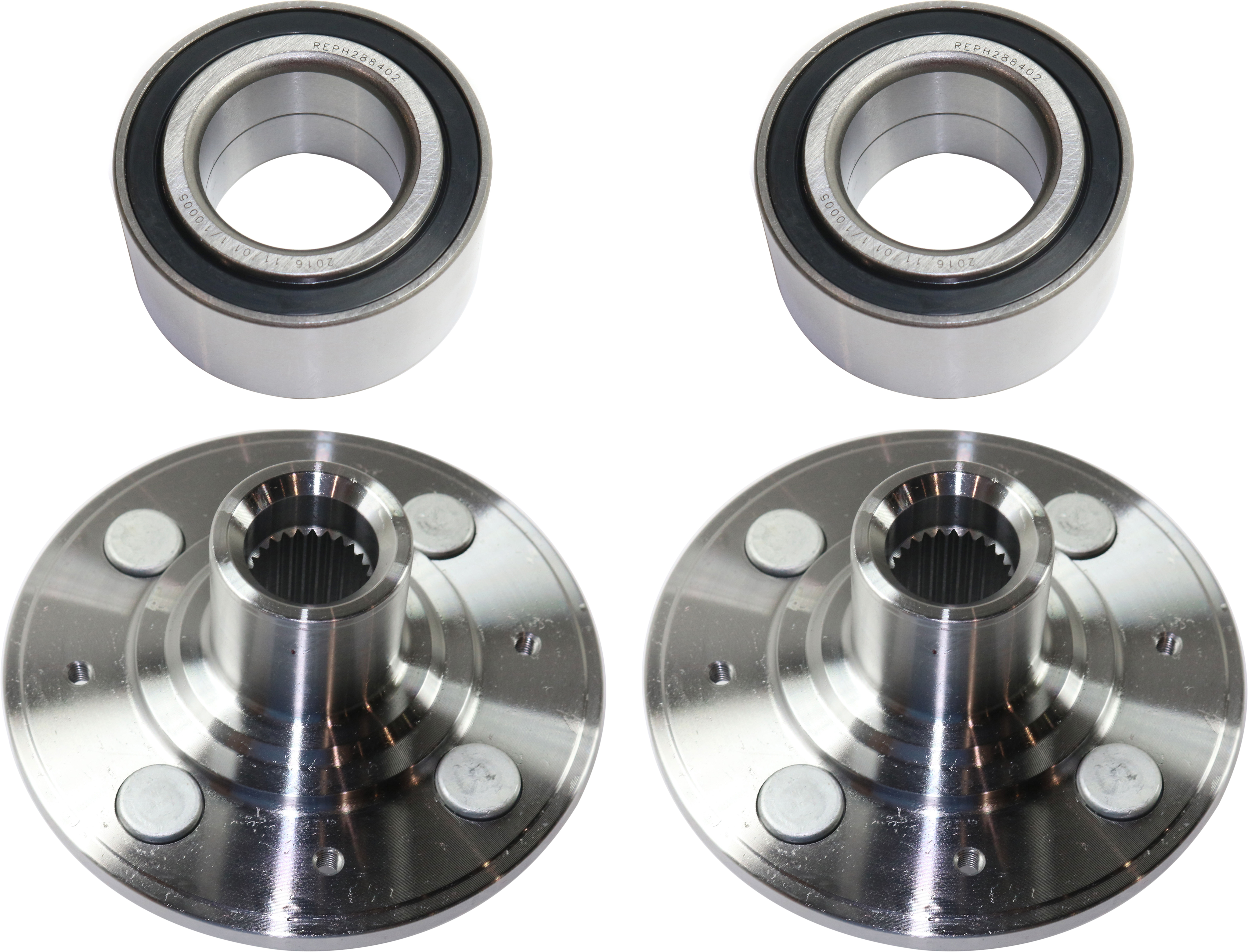 AM CIVIC 92-00 INTEGRA 00-01 FRONT HUB ASSEMBLY RH AND LH 4 pc Kit with Wheel Bearings SKU KIT 042518-04