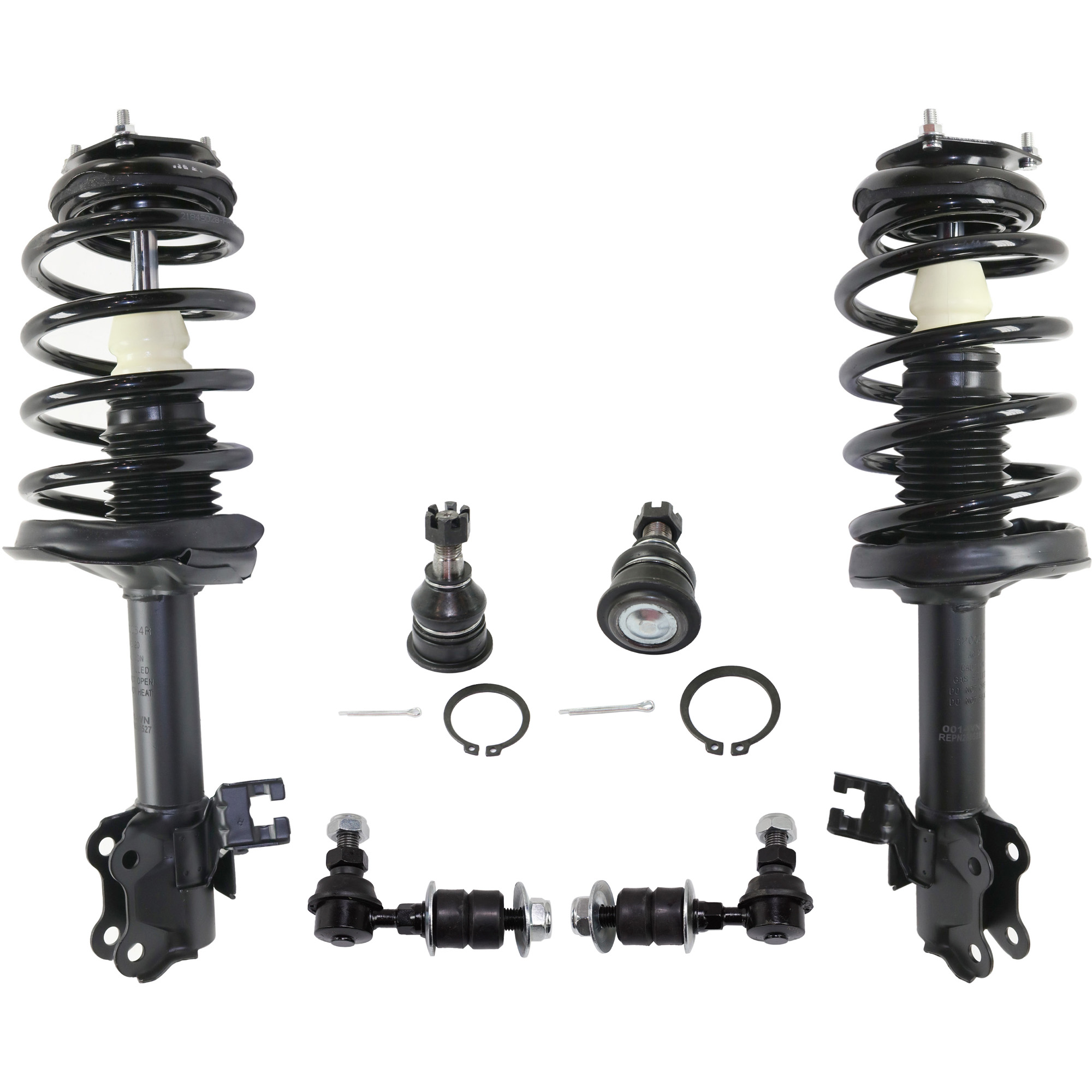 AM SENTRA 02-06 FRONT FULLY LOADED STRUT RH AND LH Gas Charged Twin tube 6 pc Kit with Sway Bar Link Ball Joint SKU KIT 042518-13 OEM 543024Z028-543034Z026-543034Z0